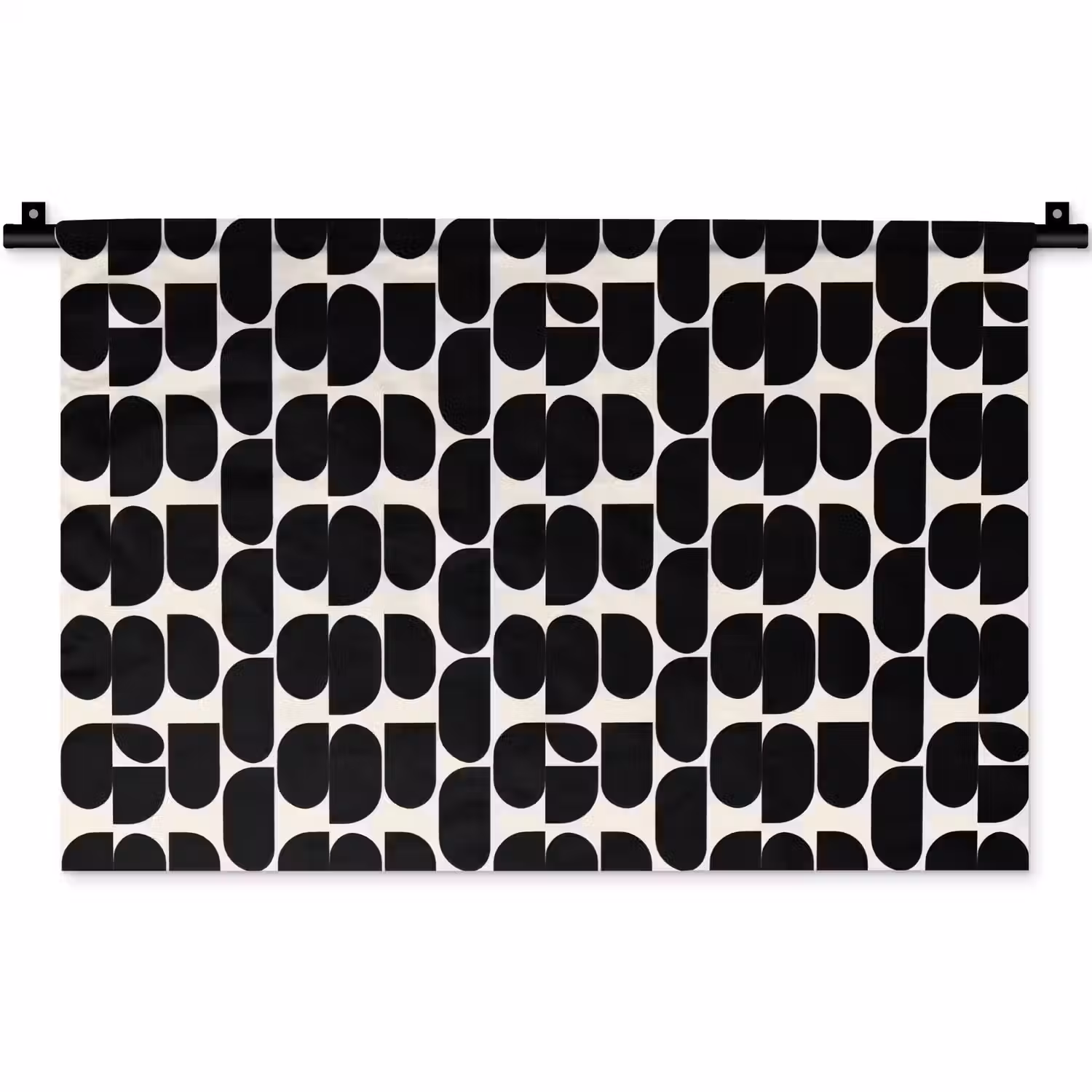 Modern - Patroon - Zwart Wandkleed katoen klein 269 -zz3d
