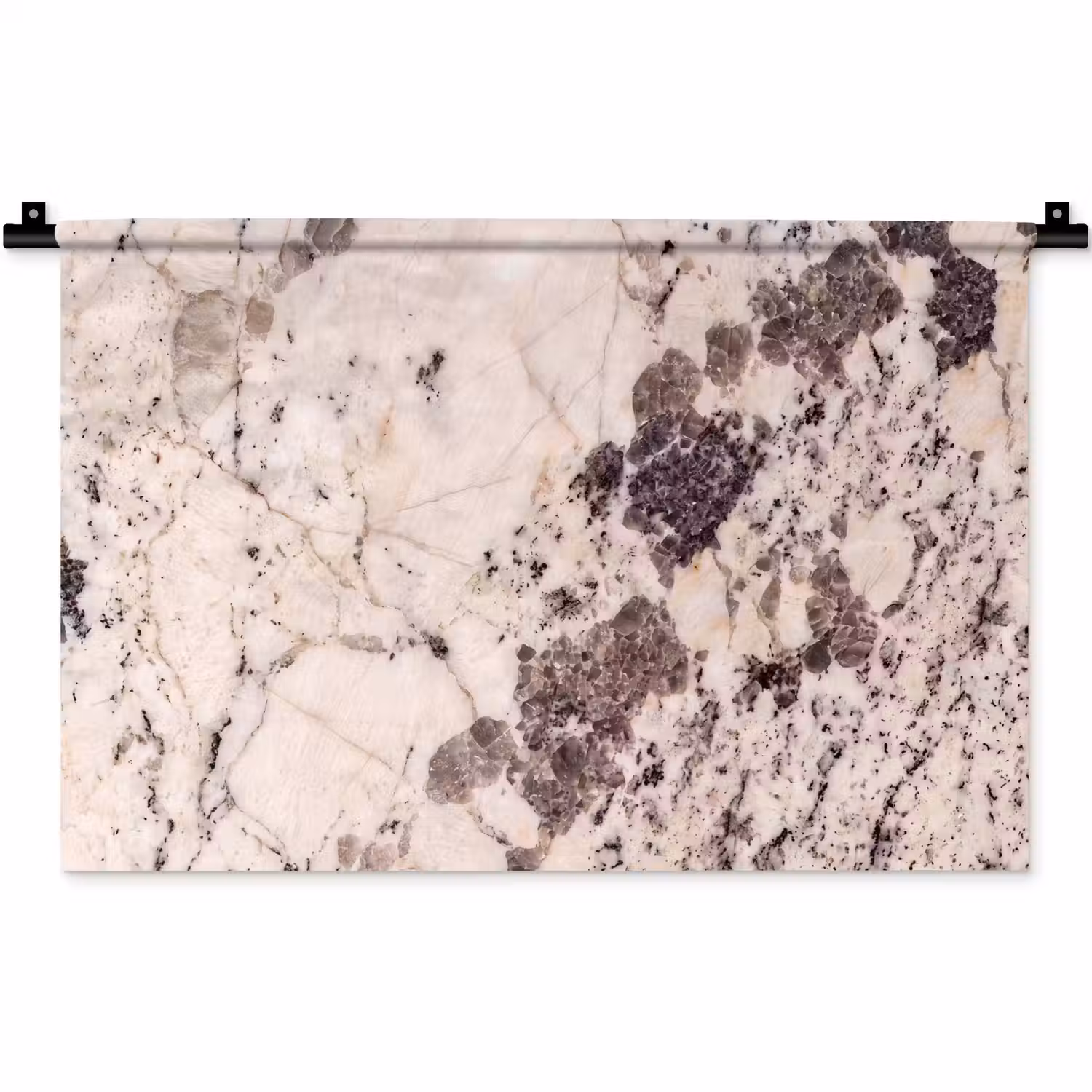 Natuursteen - Patroon - Abstract - Beige - Grijs Wandkleed katoen klein -zz3d