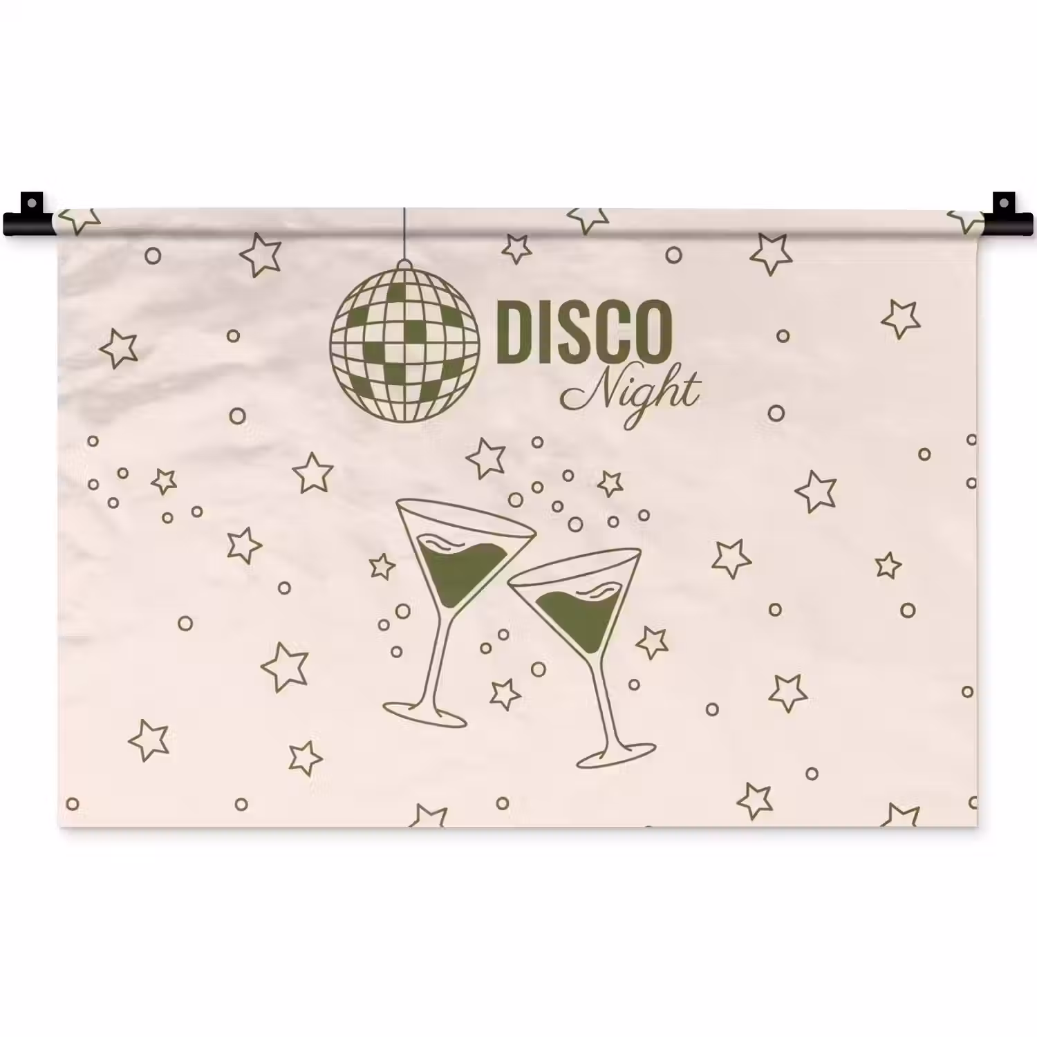 Feest - Disco - Drank - Illustratie - Groen Wandkleed katoen klein -zz3d