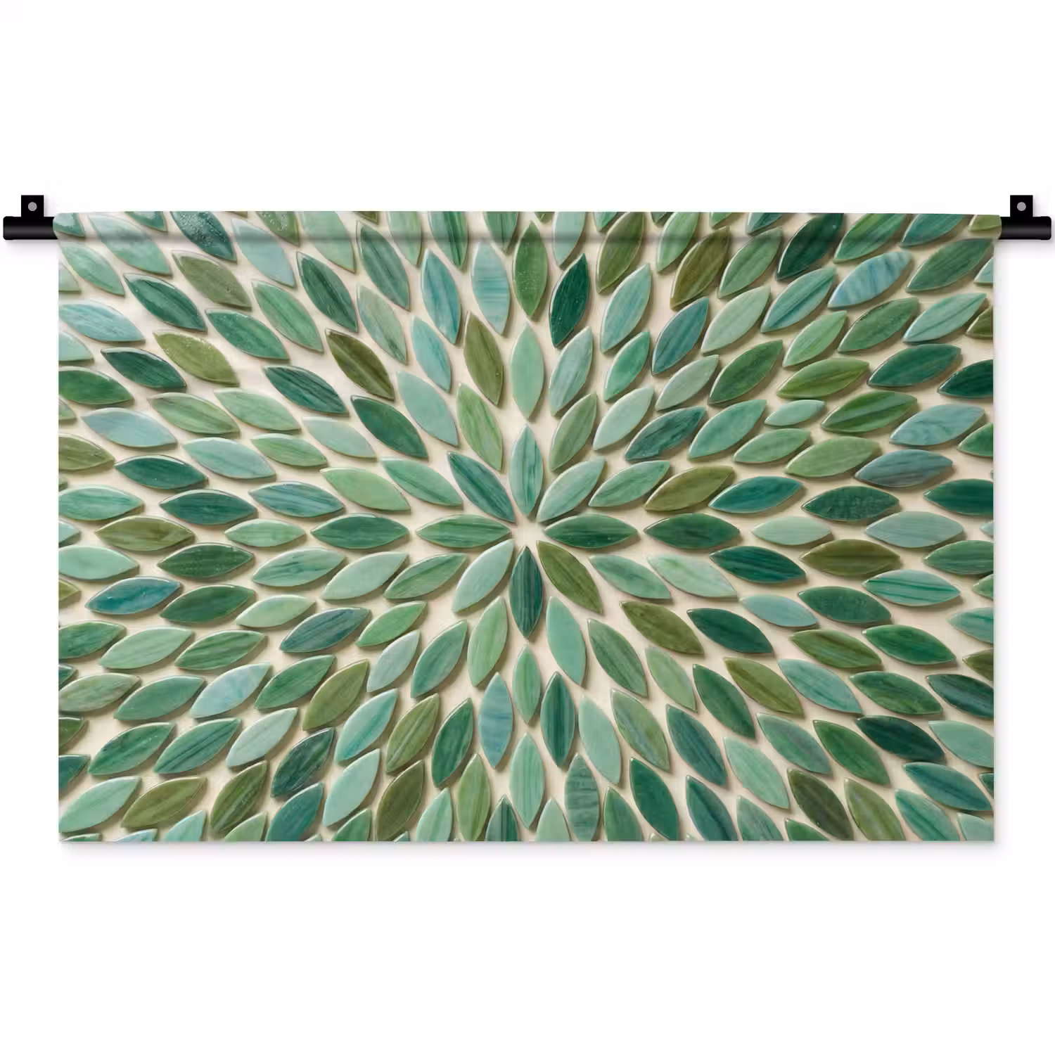 Patroon - Blad - Groen - Abstract Wandkleed katoen klein -zz3d