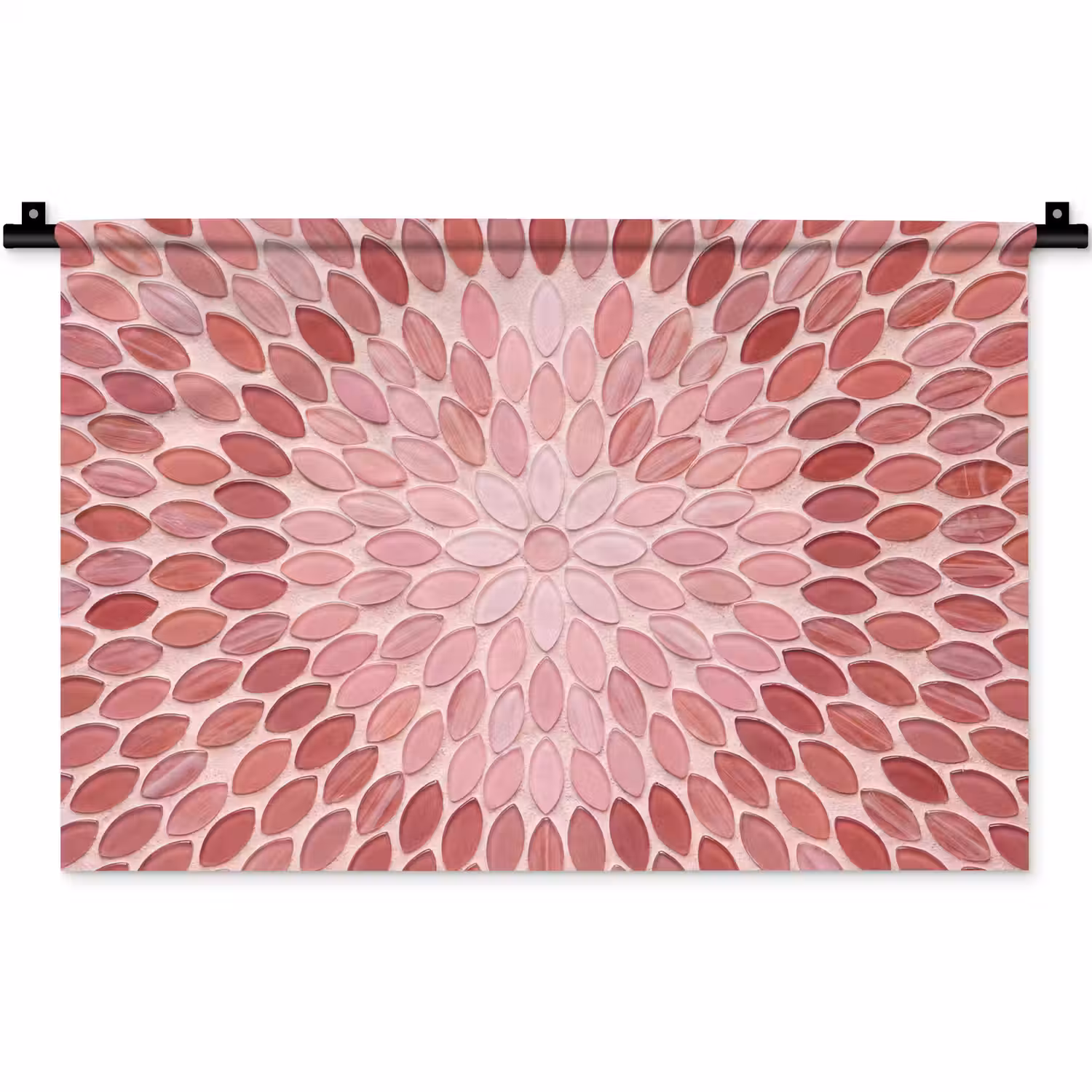 Patroon - Mozaïek - Ovaal - Abstract - Roze Wandkleed katoen klein -zz3d