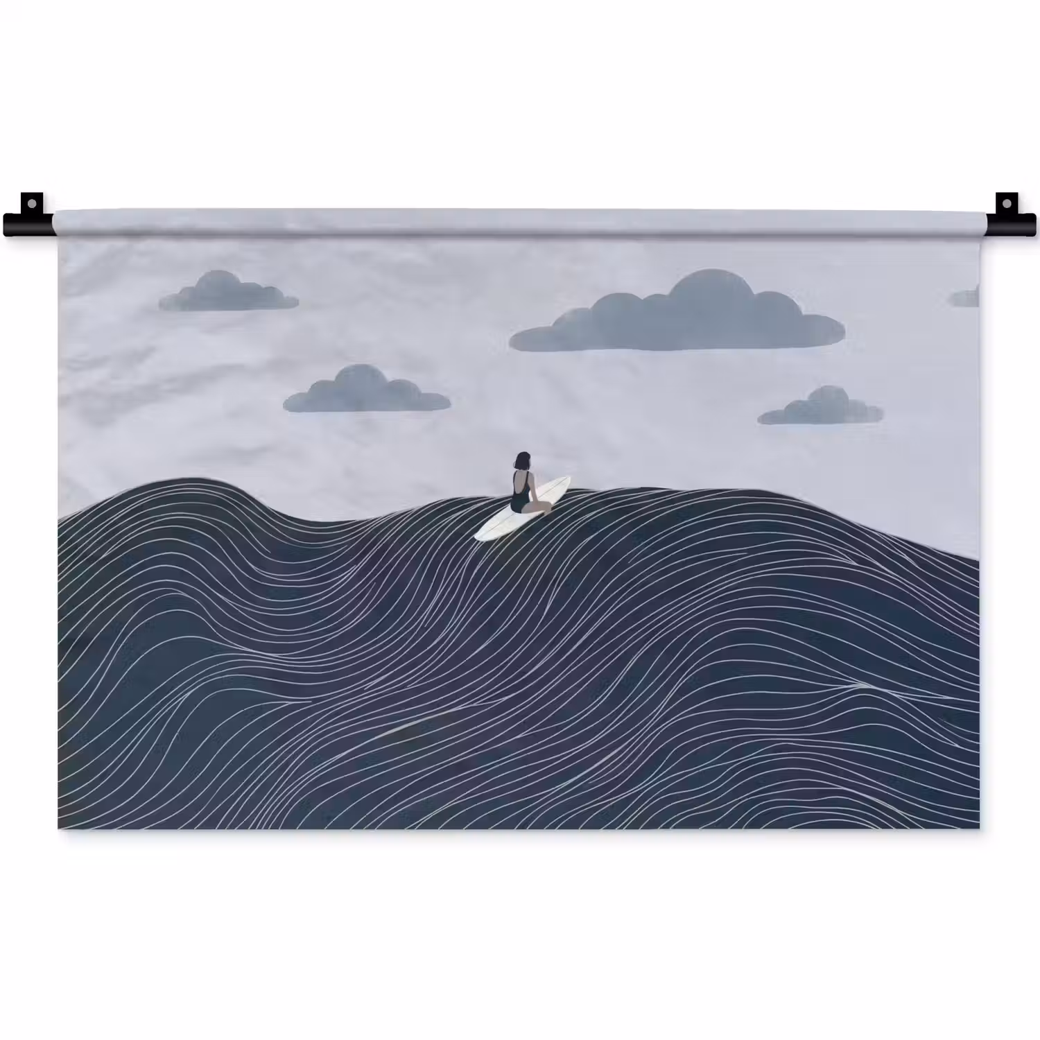 Persoon - Surfen - Oceaan - Natuur - Modern Wandkleed katoen klein -zz3d