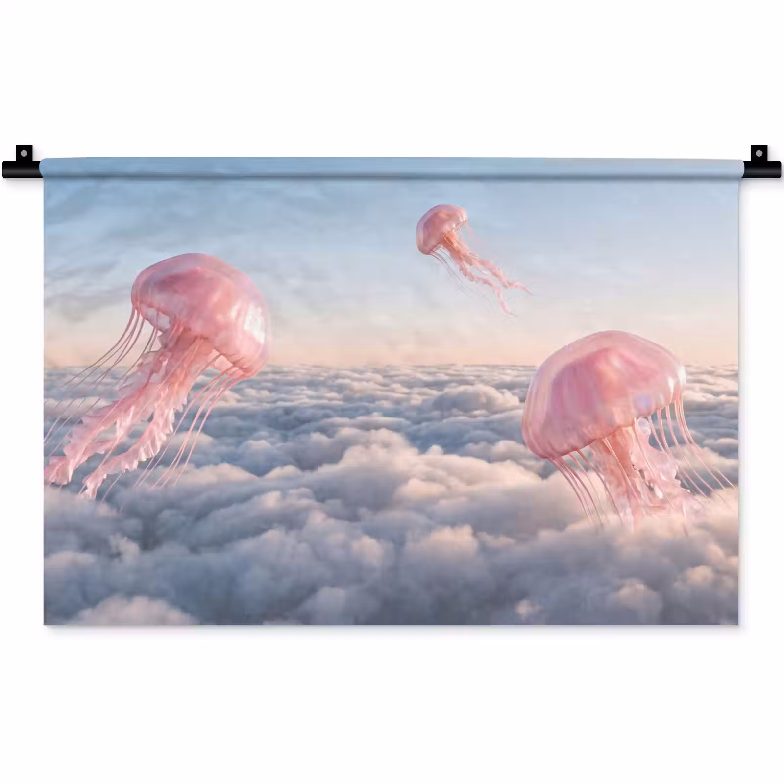 Wall Hanging - Pink Animal - Clouds - Roze dier - Wolken Wandkleed katoen klein