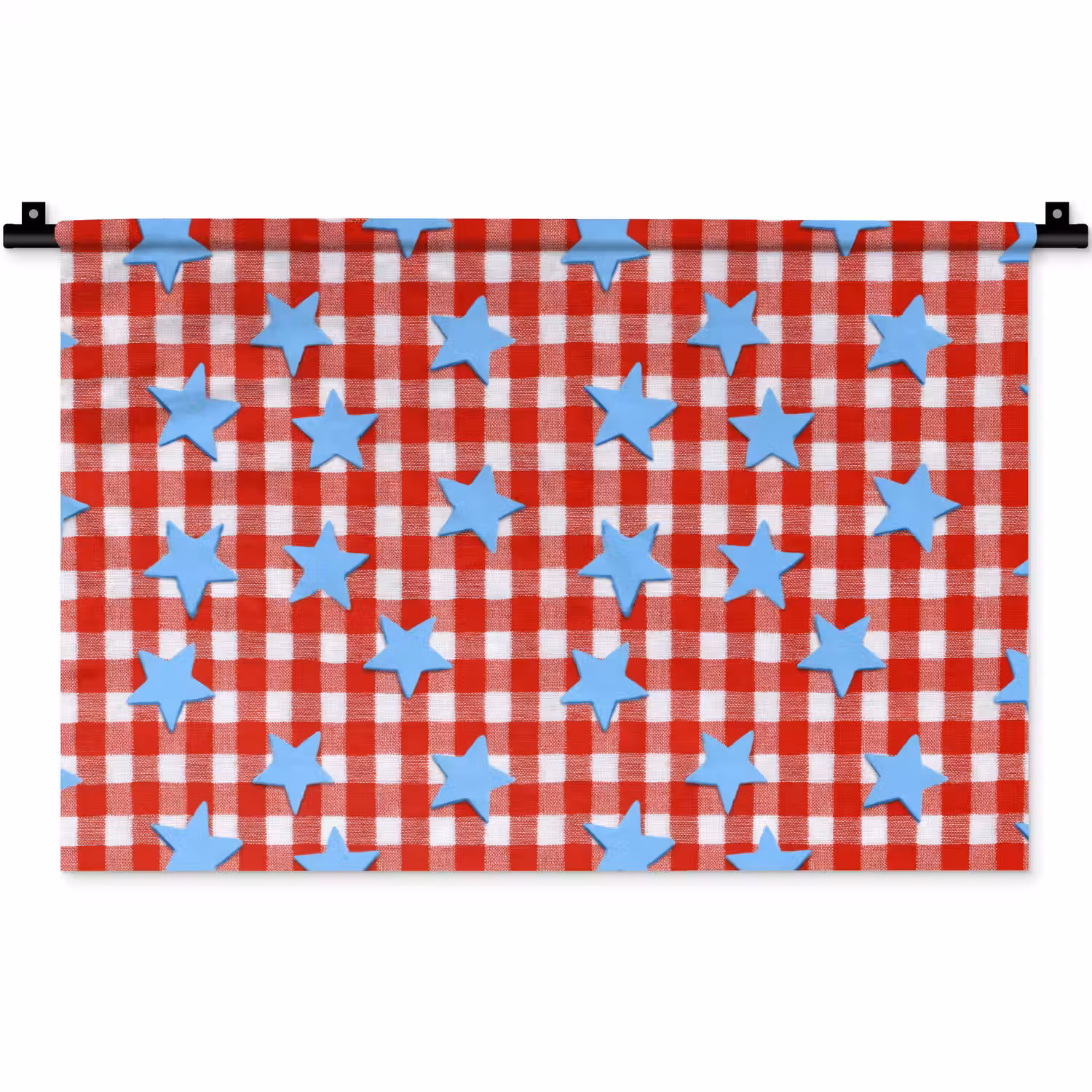 Ruit - Sterren - Rood Wandkleed katoen klein 269 -zz3d