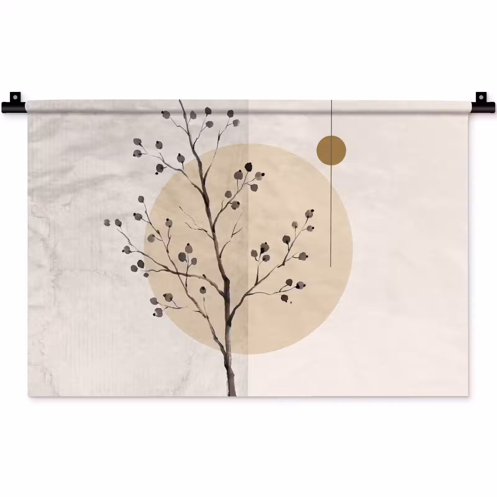 Wall Hanging - Plant - Abstract - Beige - Plant - Abstract - Beige Wandkleed katoen klein