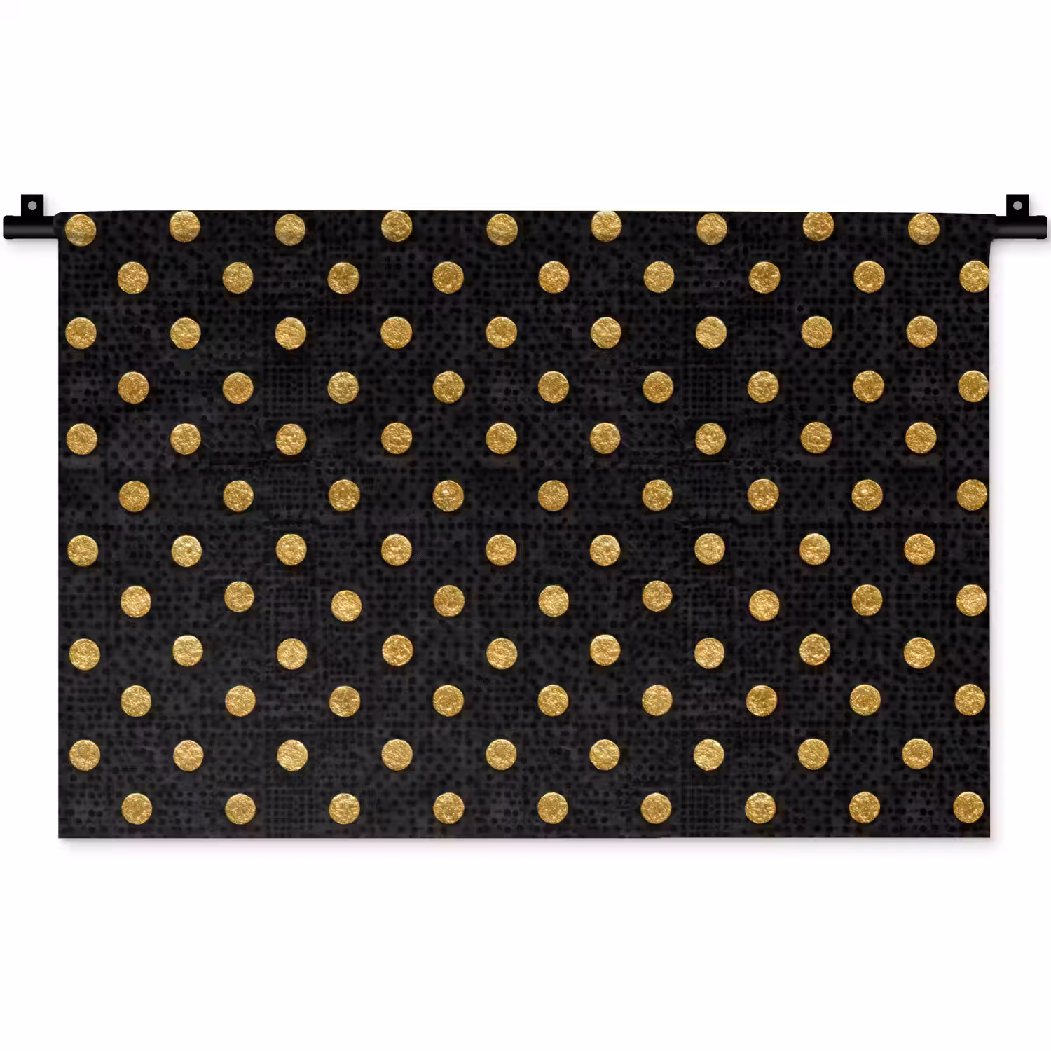 Polka Dot - Stippen - Goud - Zwart Wandkleed katoen klein 269 -zz3d