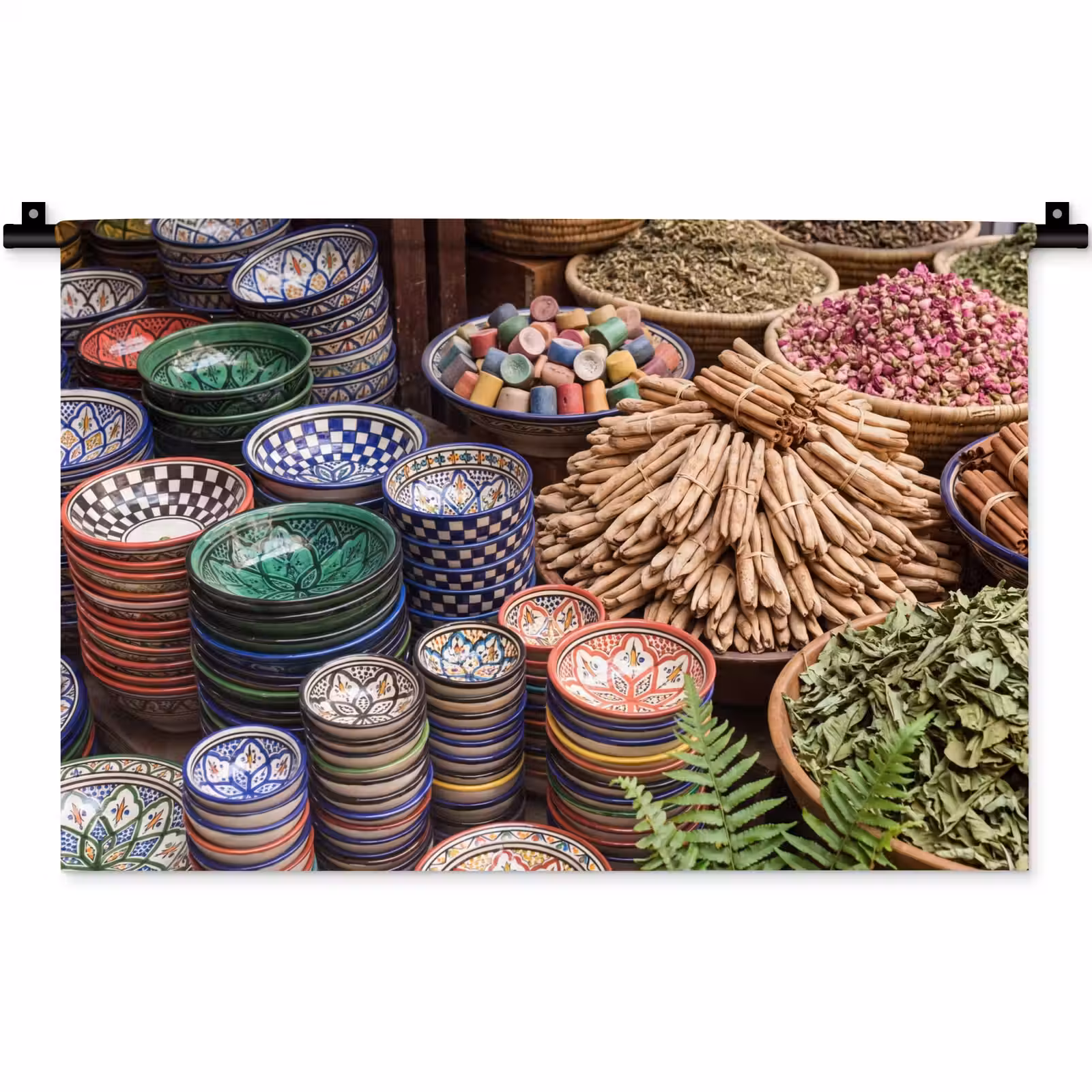 Wall Hanging - Pottery - Oriental - Colorful - Aardewerk - Oosters - Kleurrijk Wandkleed katoen klein