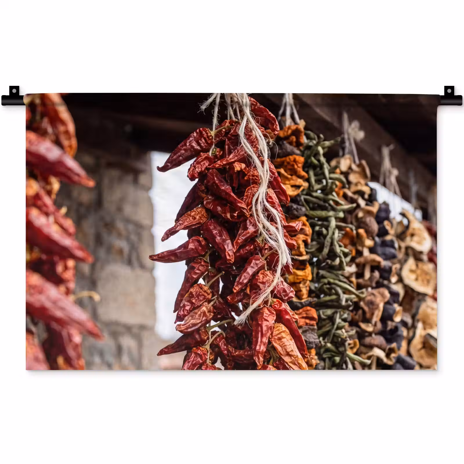 Wall Hanging - Red Peppers - Food - Rode pepers - Eten Wandkleed katoen klein