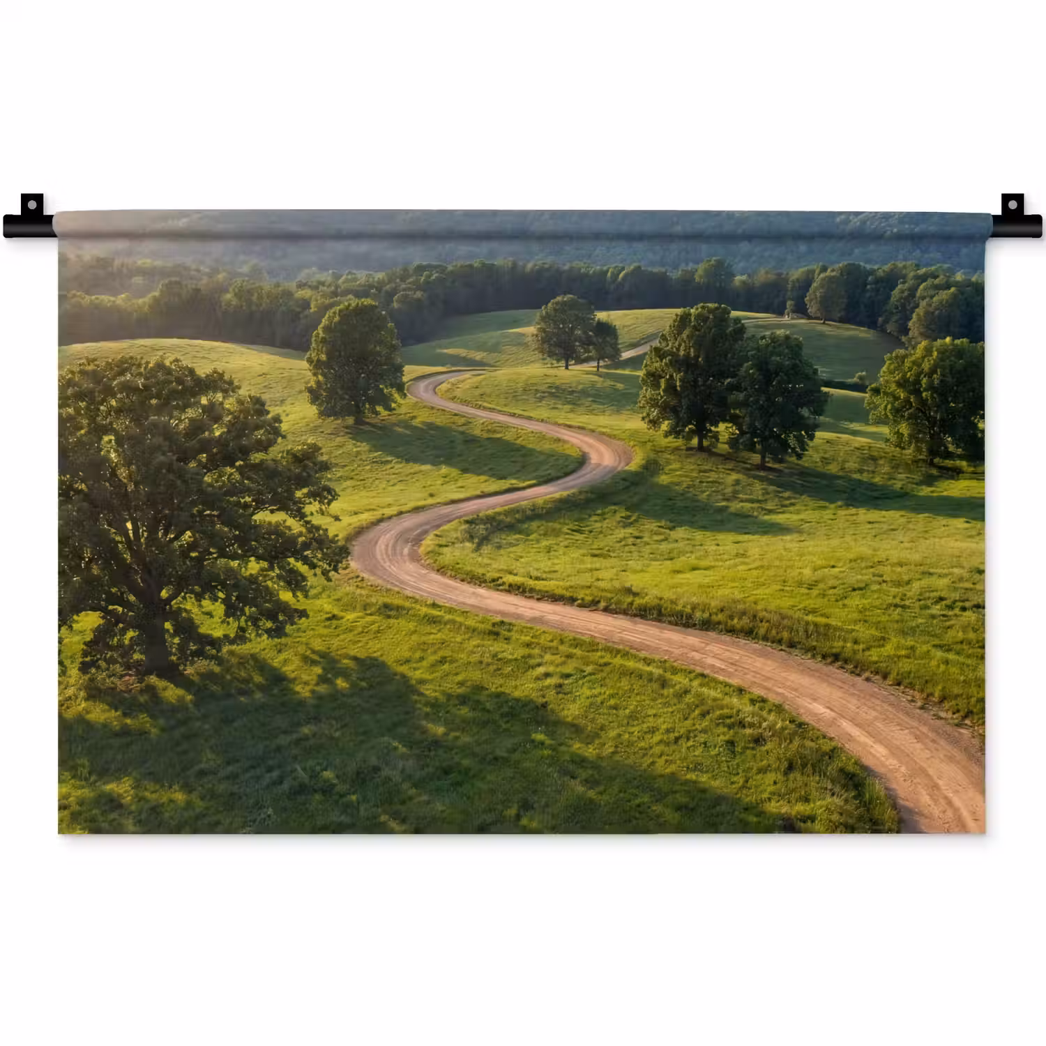 Weg - Weide - Natuur - Groen Wandkleed katoen klein -zz3d