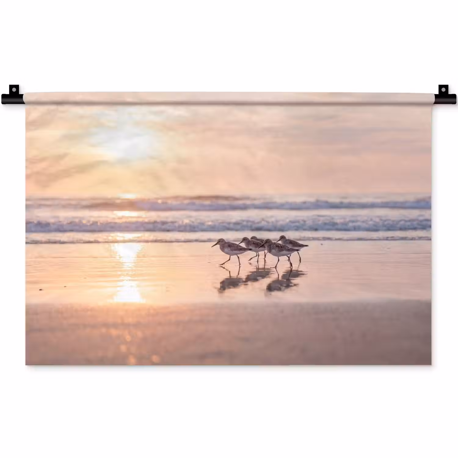Zee - Vogels - Strand Wandkleed katoen klein -zz3d
