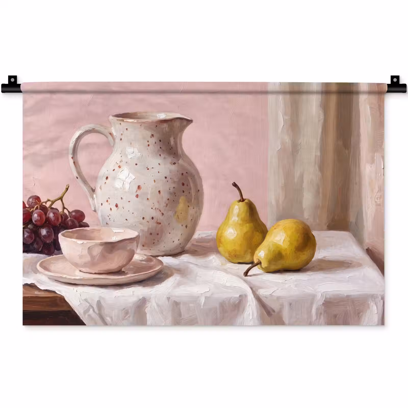 Wall Hanging - Still Life - Fruit - Pink - Stilleven - Fruit - Roze Wandkleed katoen klein