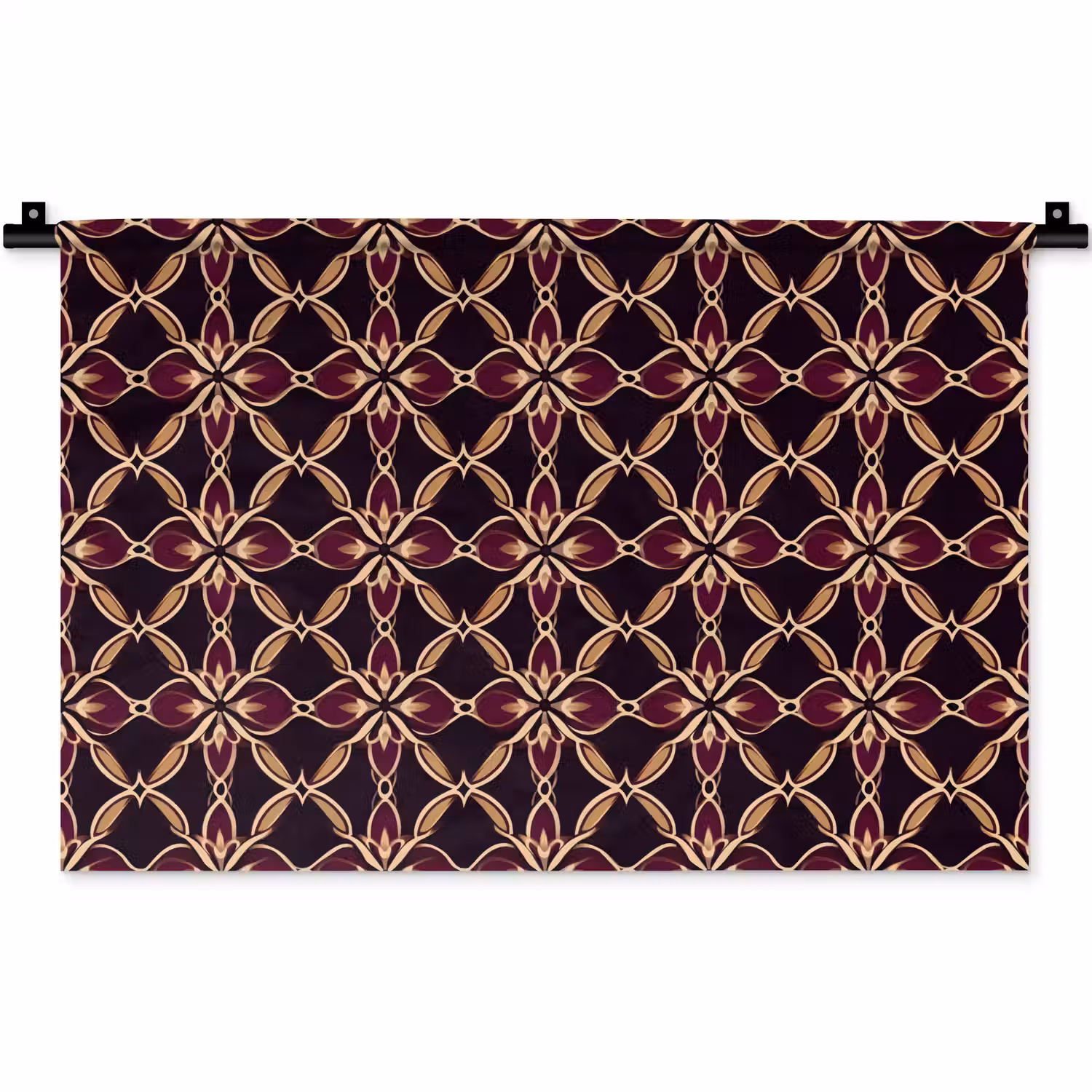 Symmetrisch - Tegel - Burgundy Wandkleed katoen klein 269 -zz3d