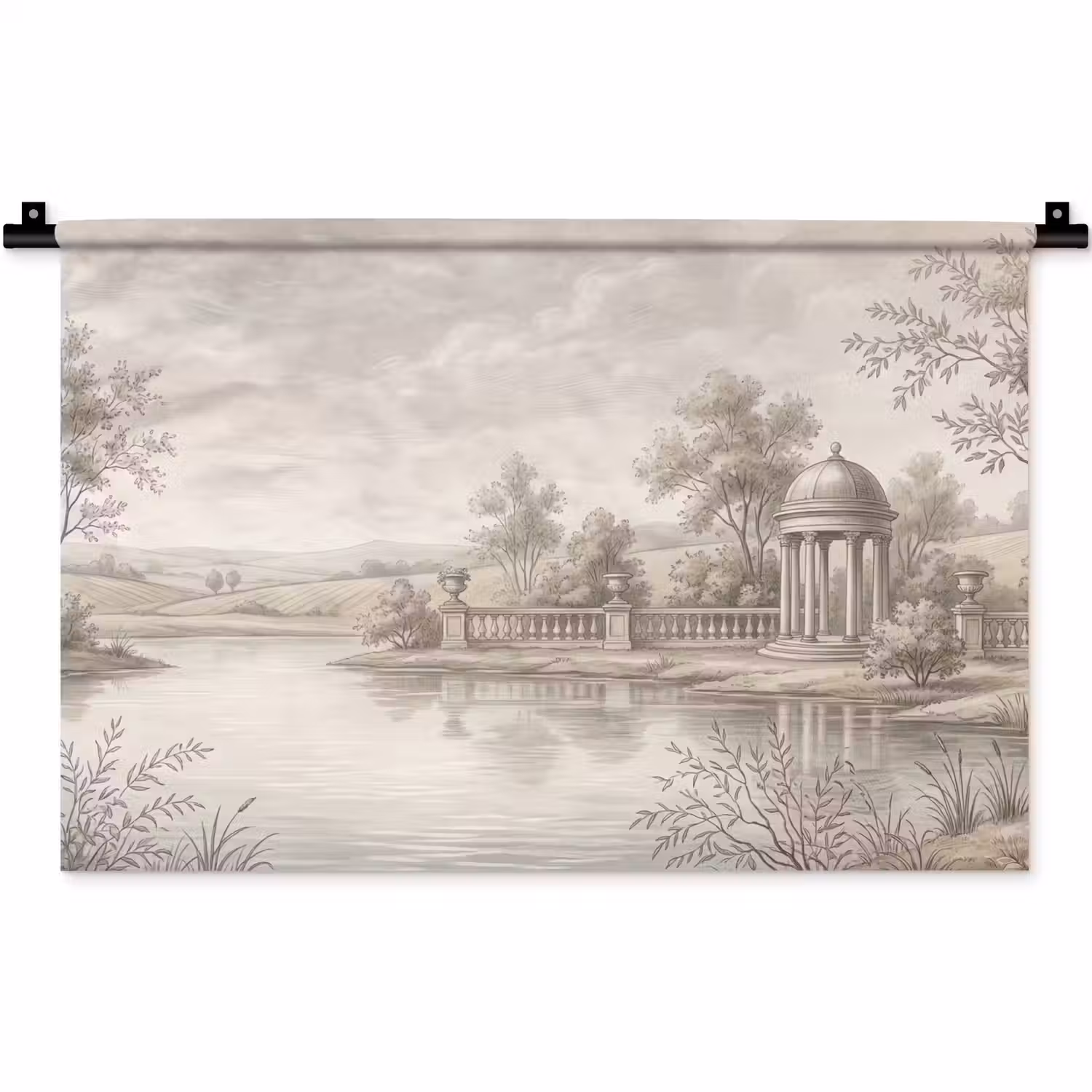 Terras - Water - Natuur - Landschap Wandkleed katoen klein -zz3d
