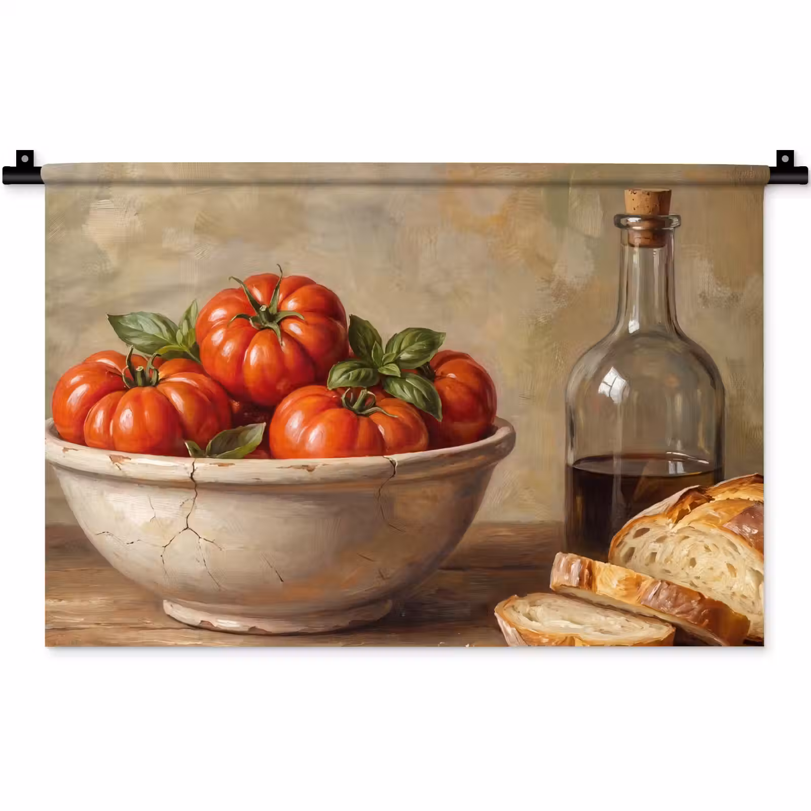 Wall Hanging - Tomatoes - Bowl - Food - Tomaten - Kom - Eten Wandkleed katoen klein