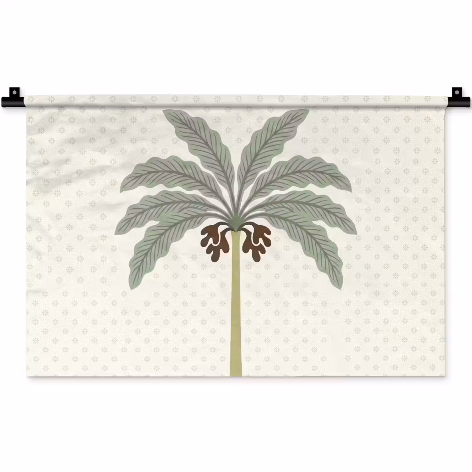 Boom - Bladeren - Groen - Decoratief - Beige Wandkleed katoen klein -zz3d
