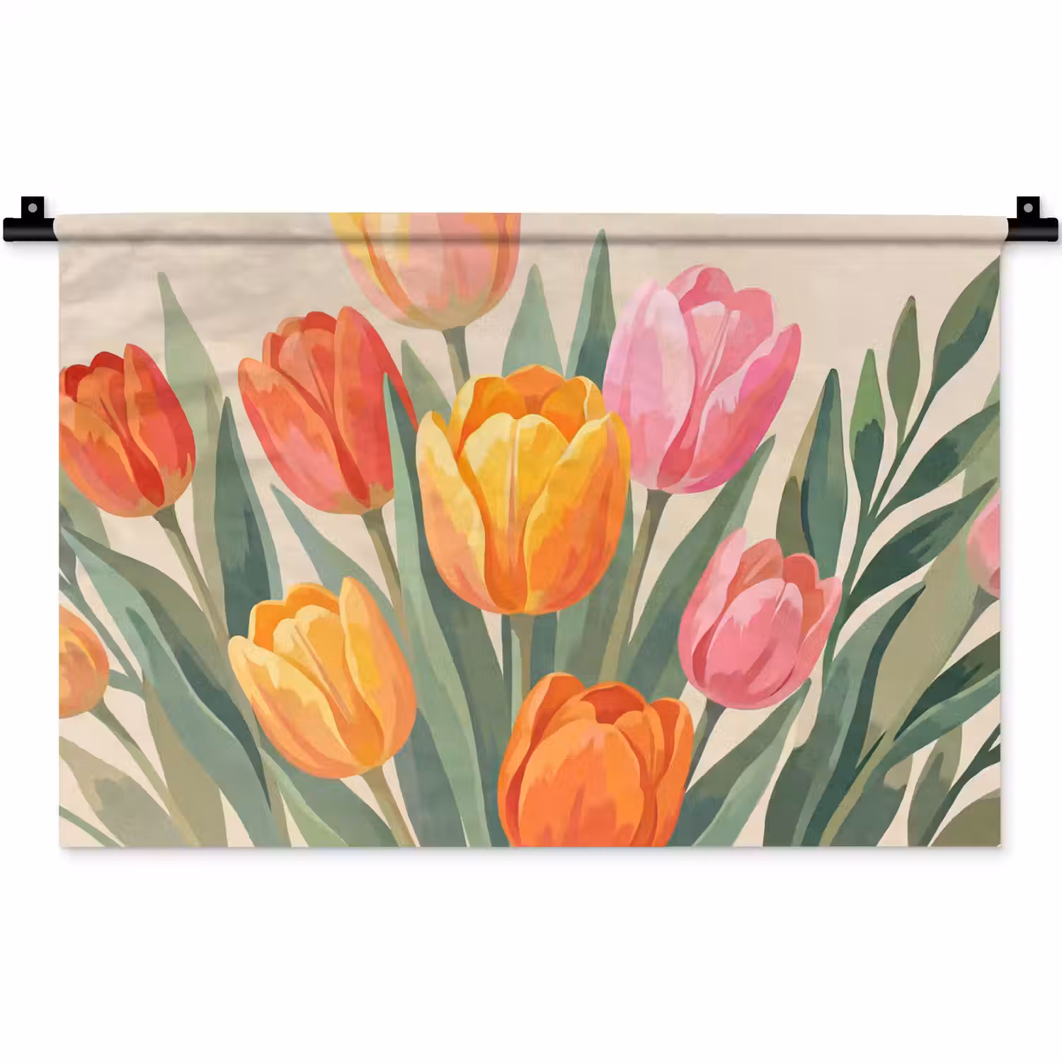 Tulpen - Abstract - Kleurrijk Wandkleed katoen klein -zz3d