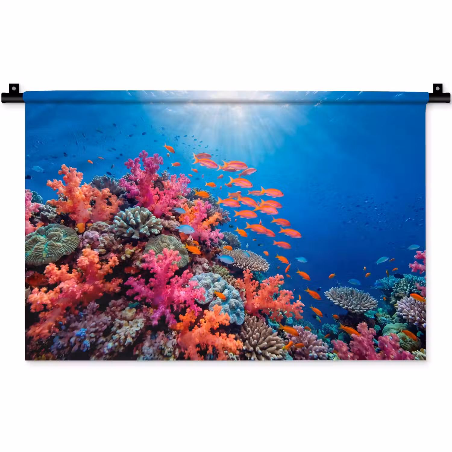 Onderwater - Koraalrif - Vissen - Oceaan - Natuur Wandkleed katoen klein -zz3d