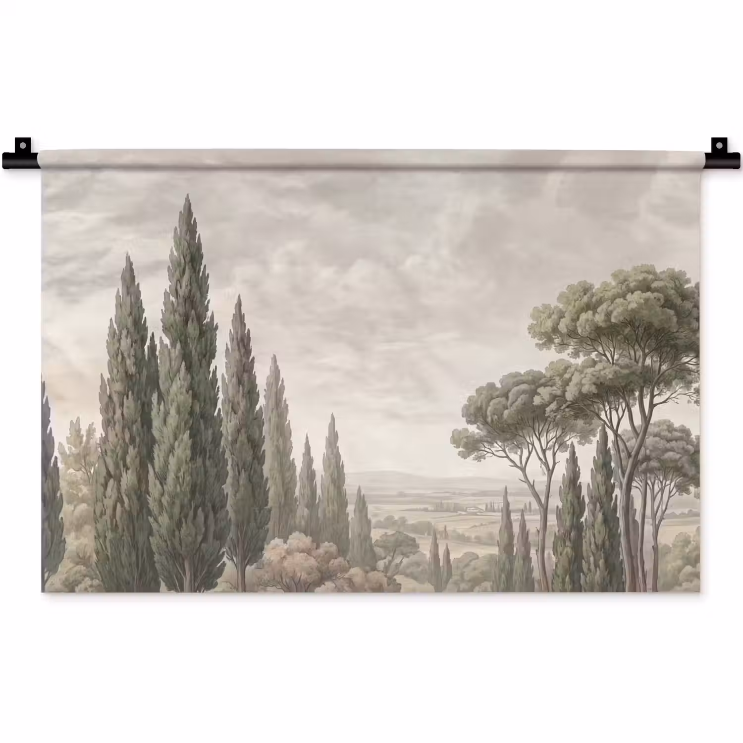 Vallei - Bos - Natuur - Groen Wandkleed katoen klein -zz3d