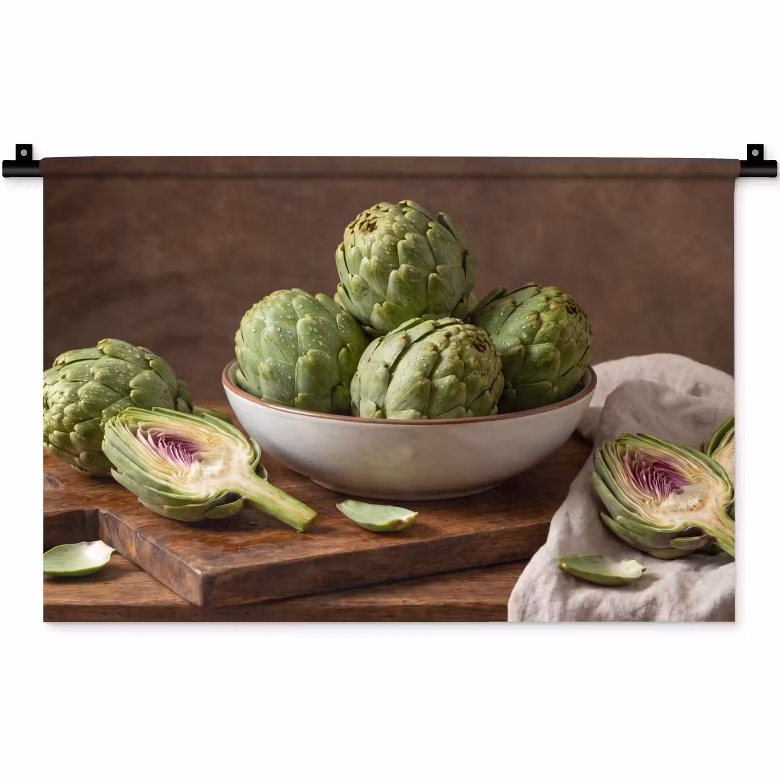 Wall Hanging - Vegetables - Artichoke - Kitchen - Groenten - Artisjok - Keuken Wandkleed katoen klein