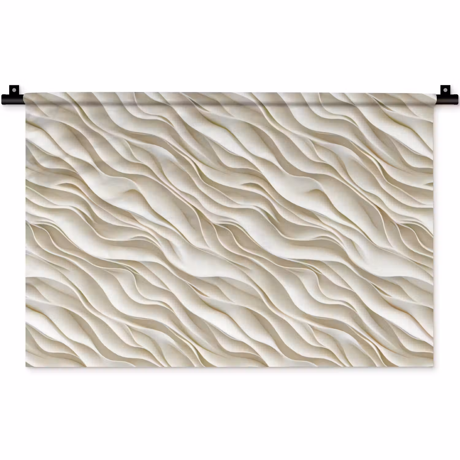 Golven - Wit - Minimalistisch Wandkleed katoen klein 269 -zz3d