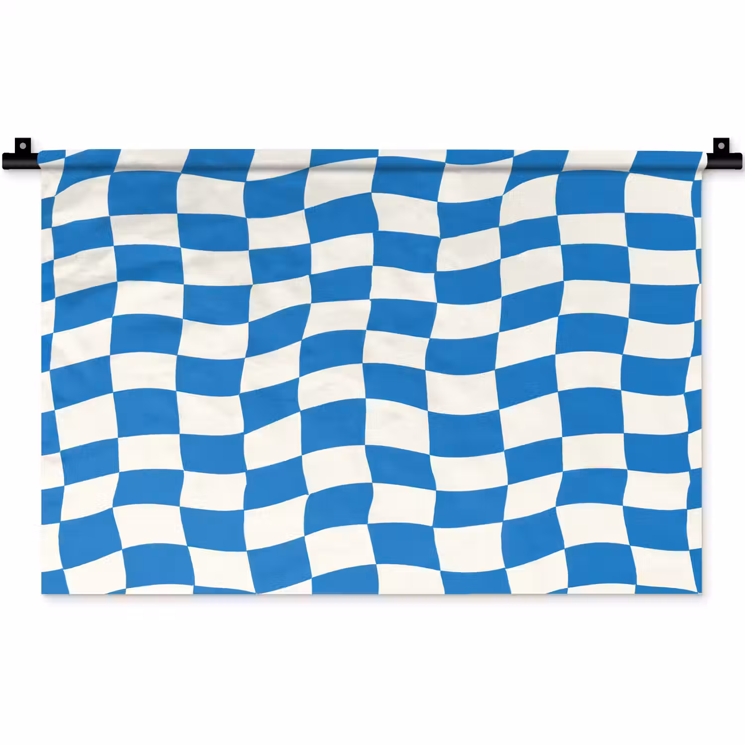 Golvend - Patroon - Blauw Wandkleed katoen klein 269 -zz3d