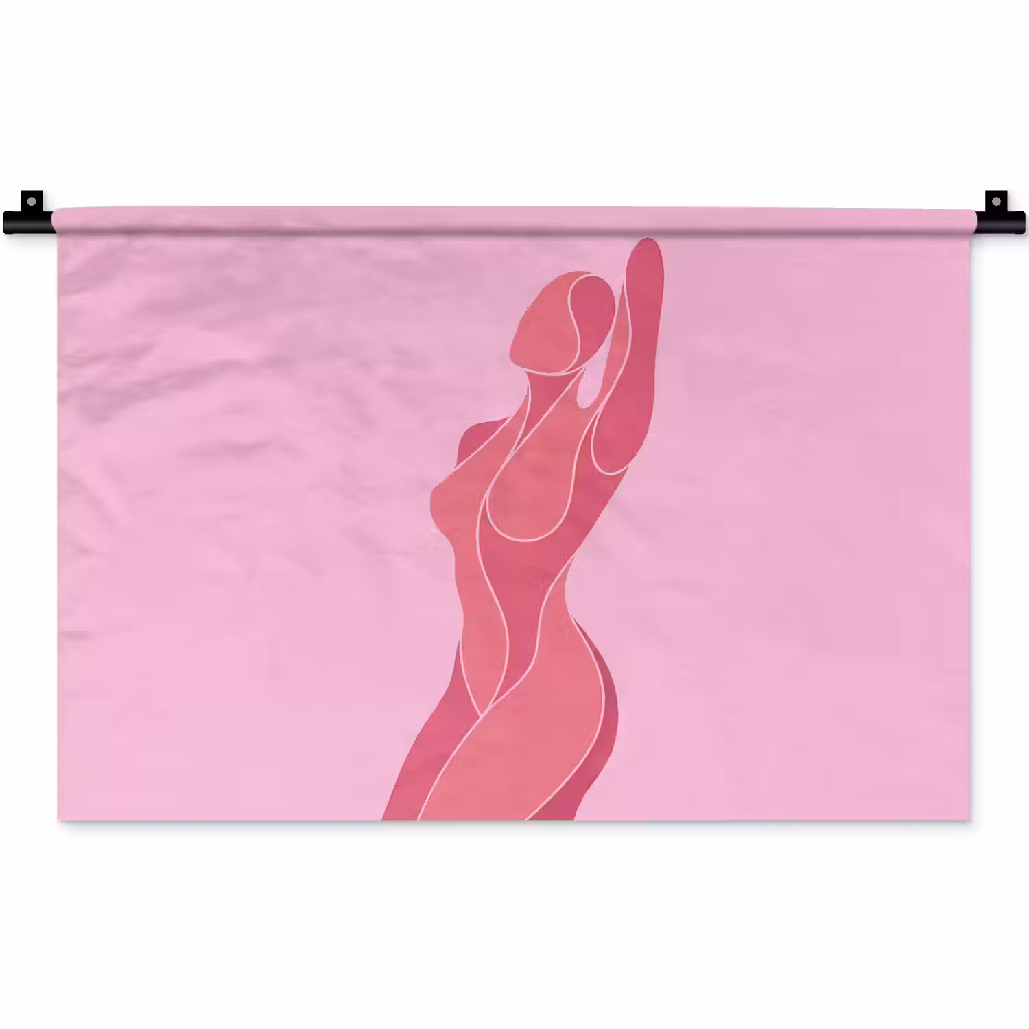 Vrouw - Lichaam - Abstract - Roze Wandkleed katoen klein -zz3d