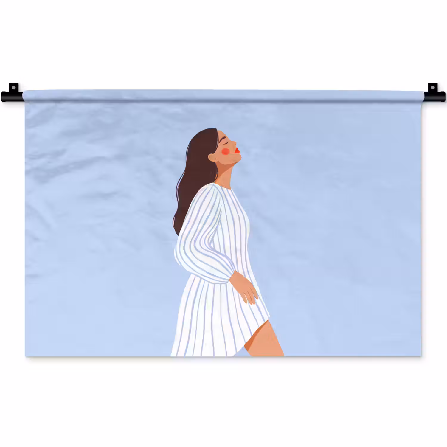 Vrouw - Profiel - Rust - Modern - Illustratie Wandkleed katoen klein -zz3d