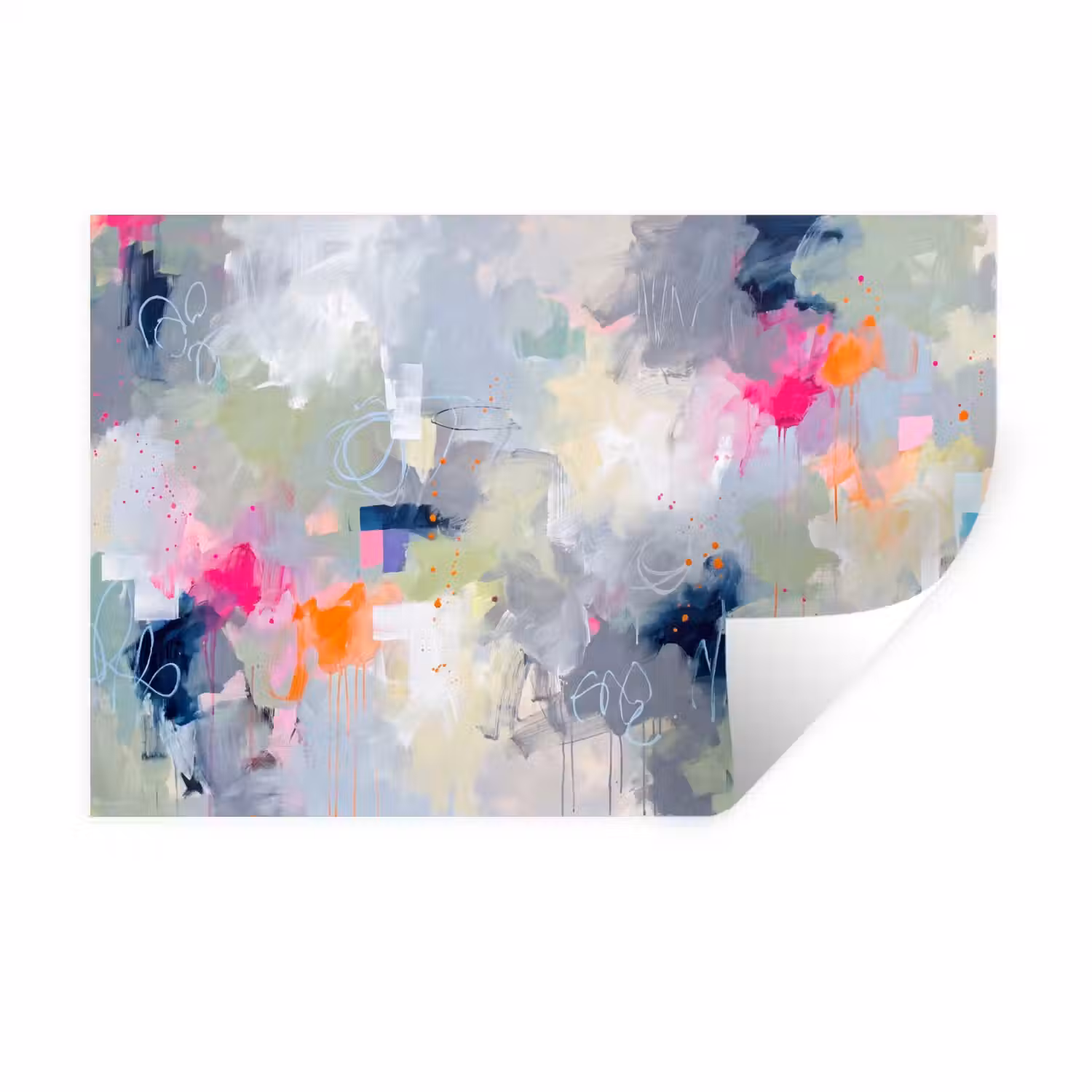 Abstract - Kleurrijk - Modern - Kunst Muursticker klein -3d