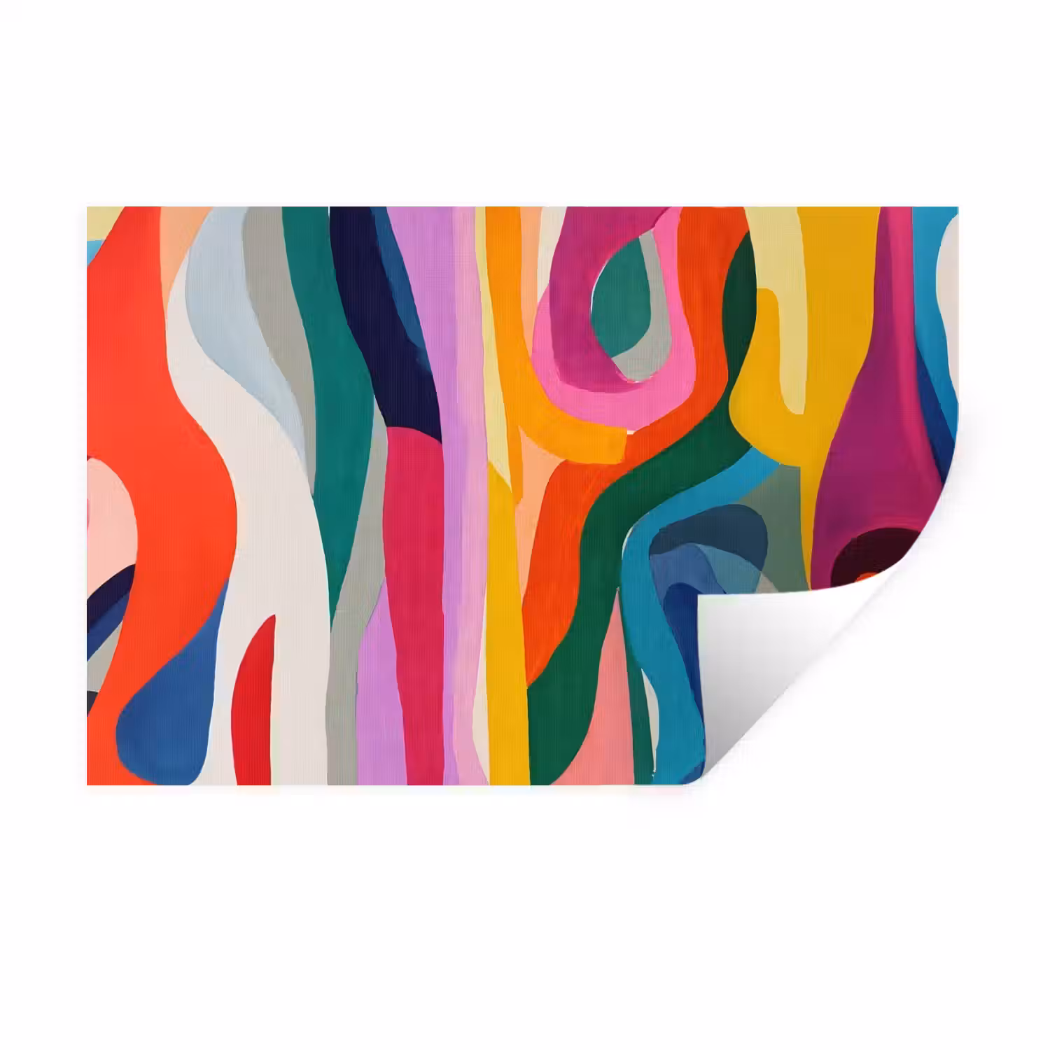 Abstract - Kleurrijk - Golven - Lijnen Muursticker klein -3d