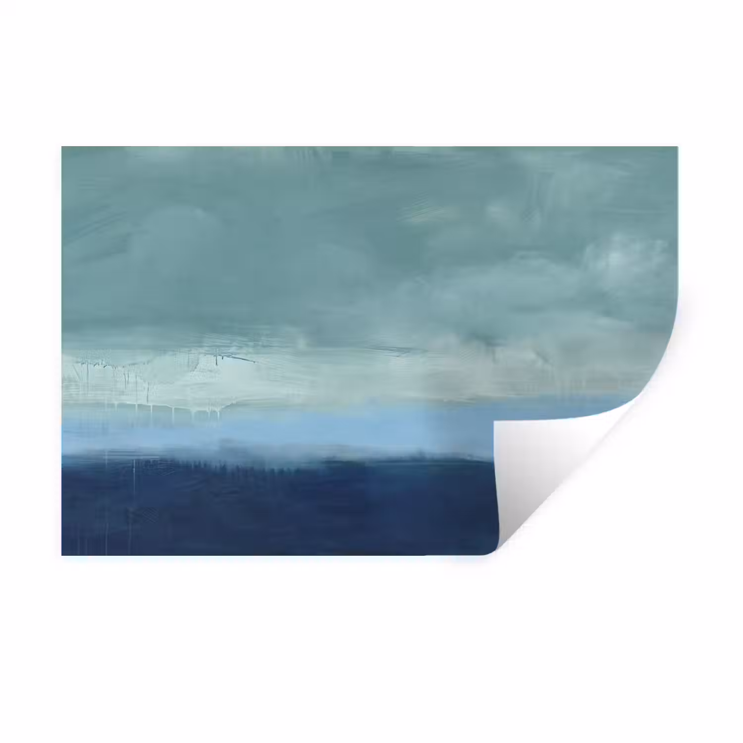 Abstract - Lagen - Rust - Modern - Blauw Muursticker klein -3d