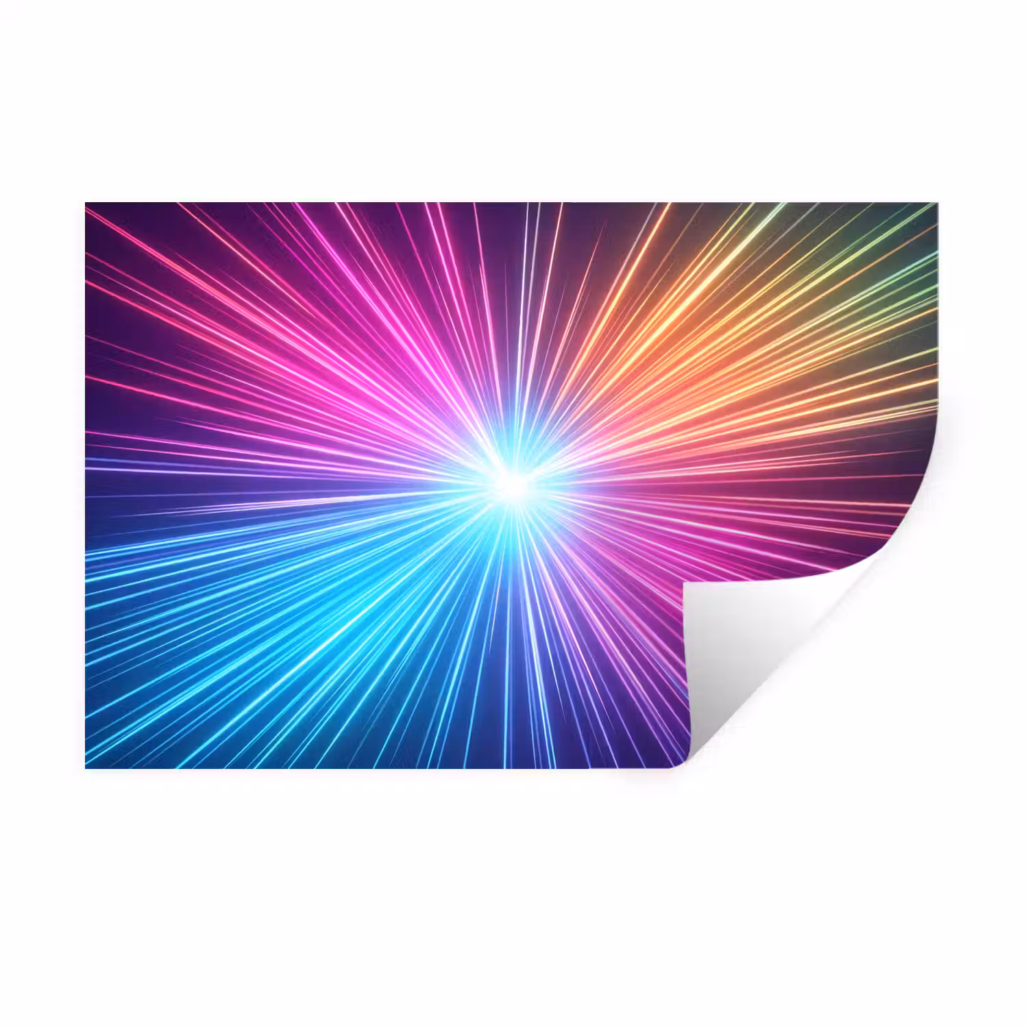 Abstract - Light - Burst - Modern - Colorful Muursticker klein -3d