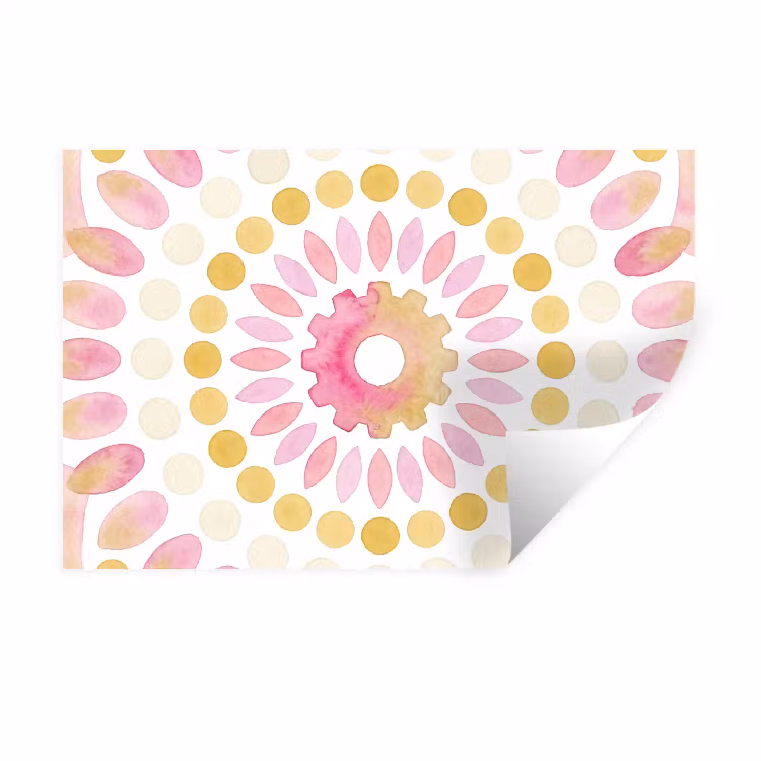 Abstract - Mandala - Kunst - Modern - Roze Muursticker klein -3d
