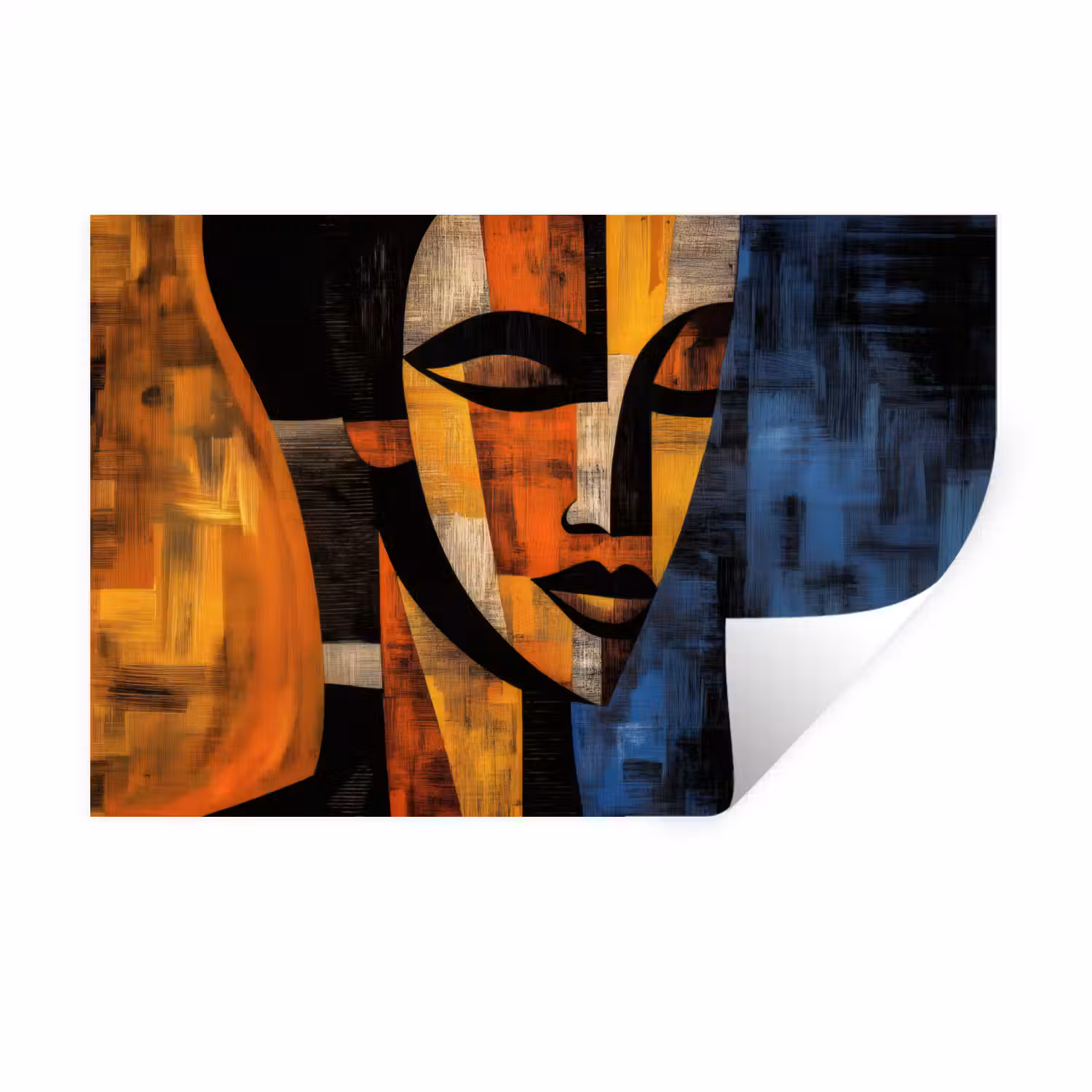 Abstract - Portret - Kleurvakken Muursticker klein -3d