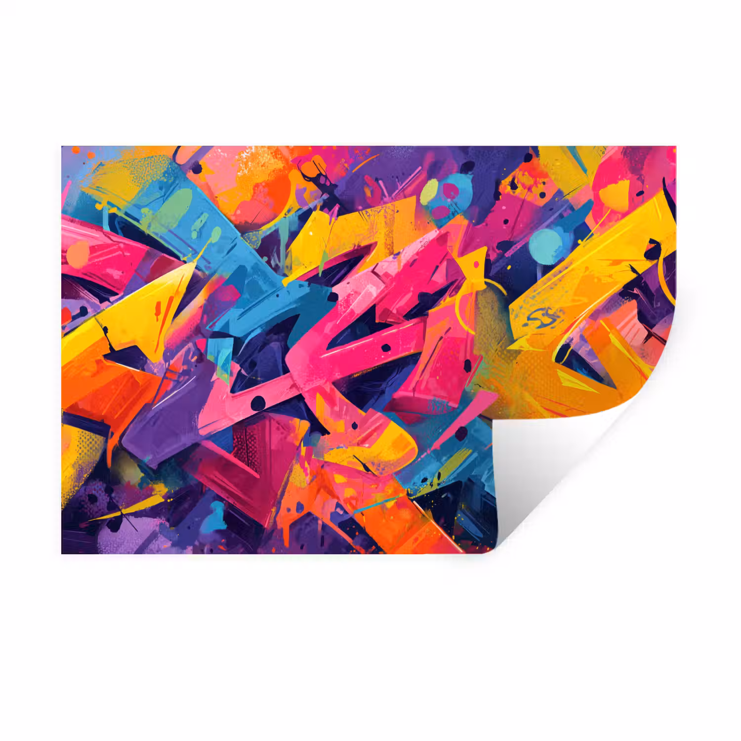 Abstract - Vormen - Kleurrijk Muursticker klein -3d