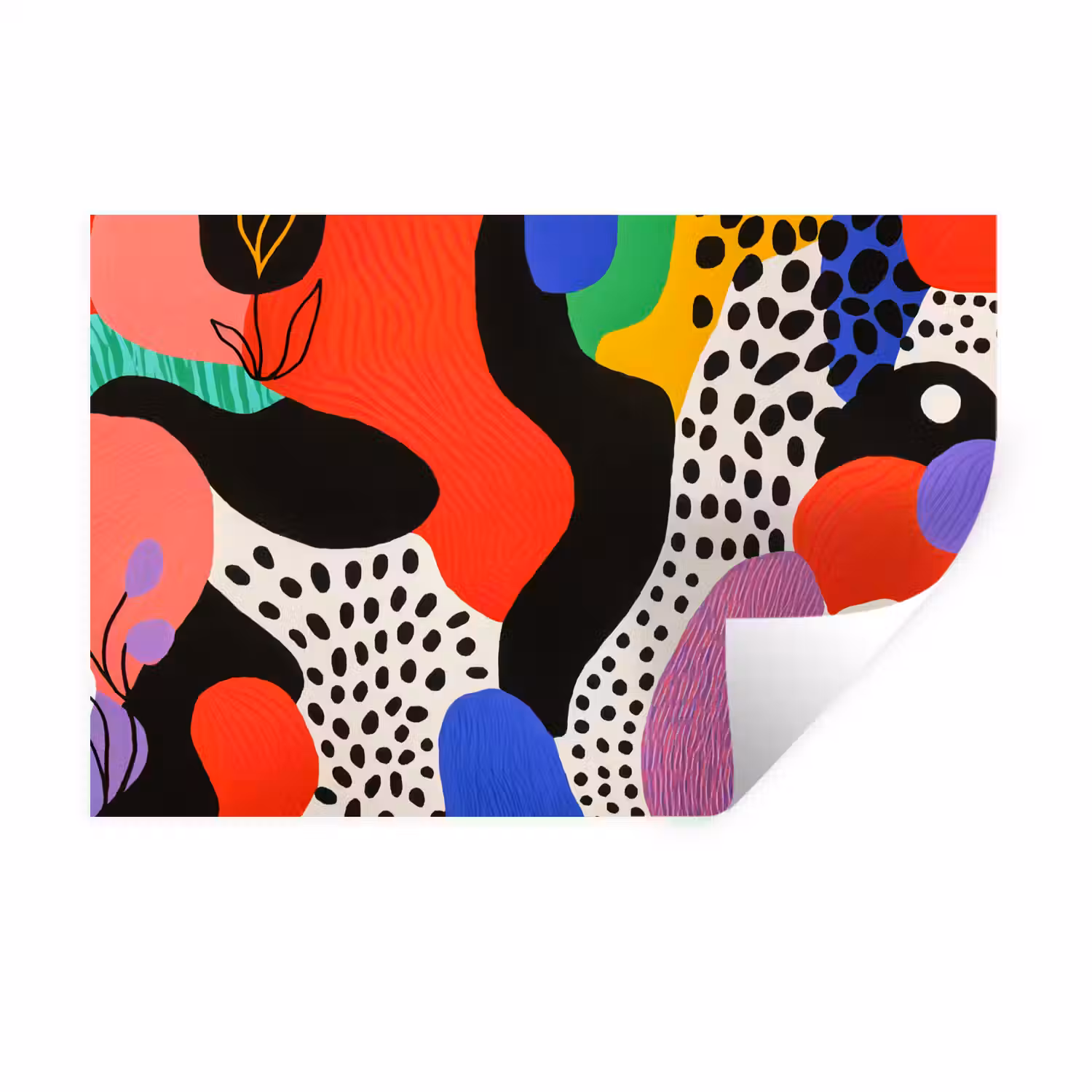 Abstract - Vormen - Kleuren - Stippen Muursticker klein -3d