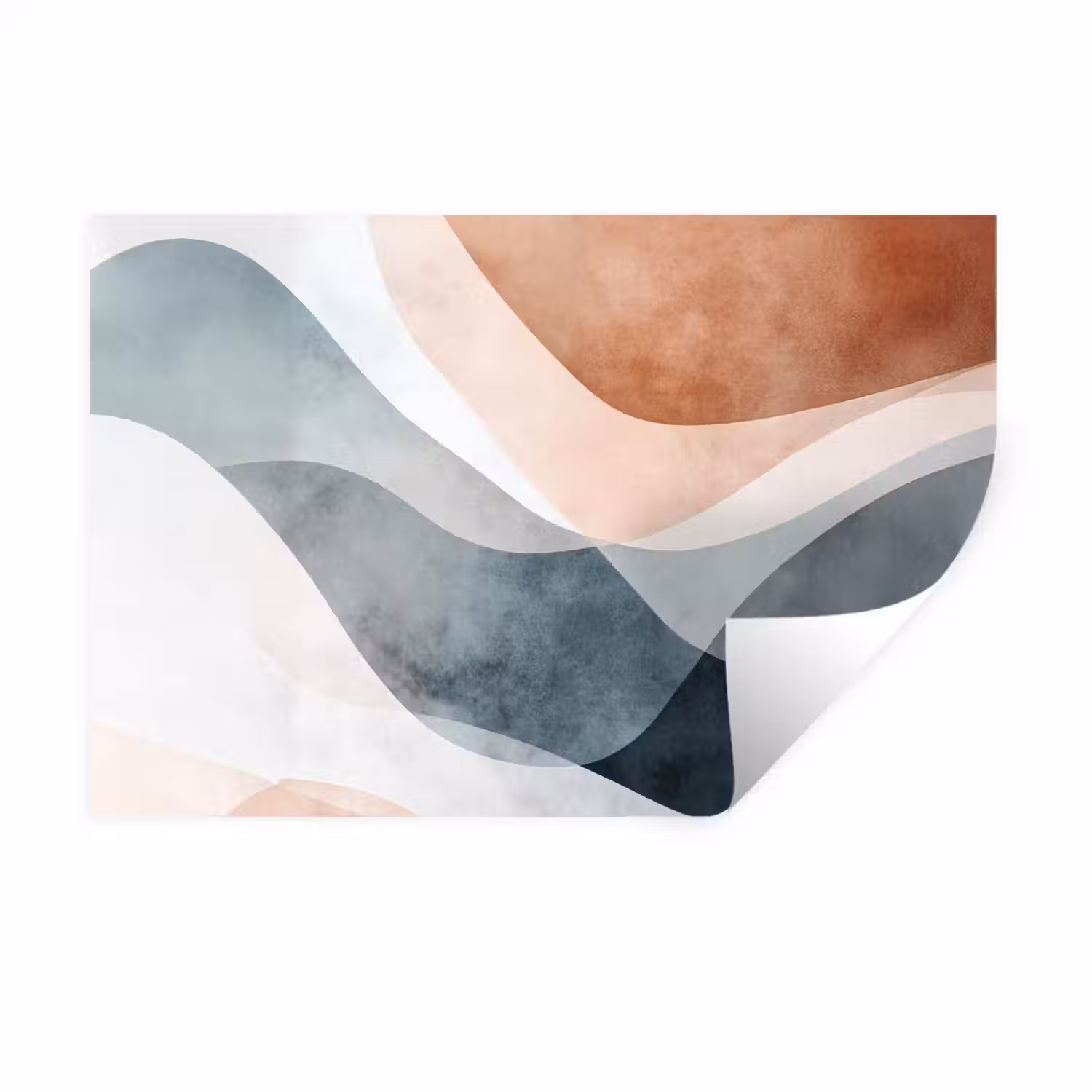 Abstract - Golven - Blauw Muursticker klein -3d