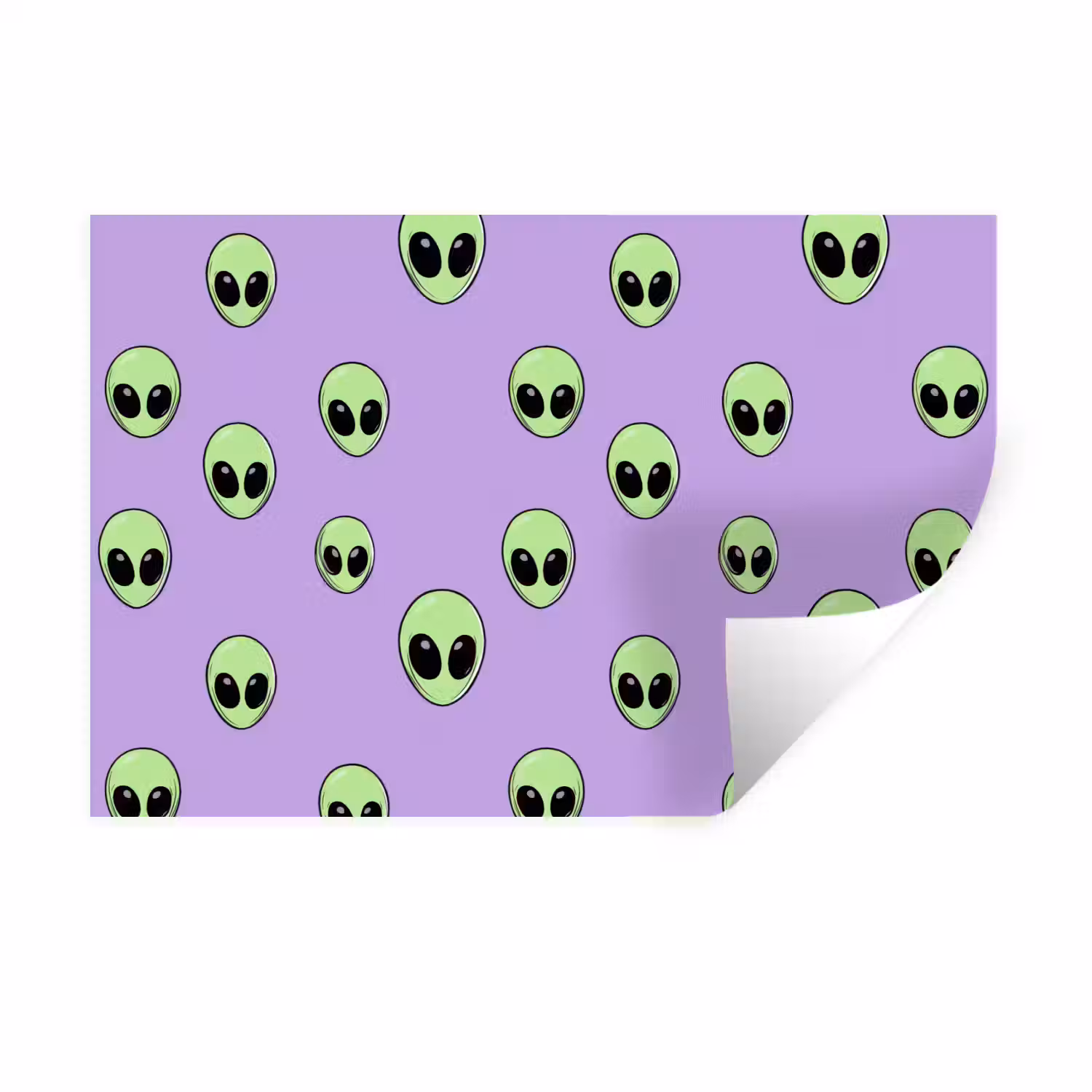 Alien - Retro - Lila Muursticker klein 286 -3d
