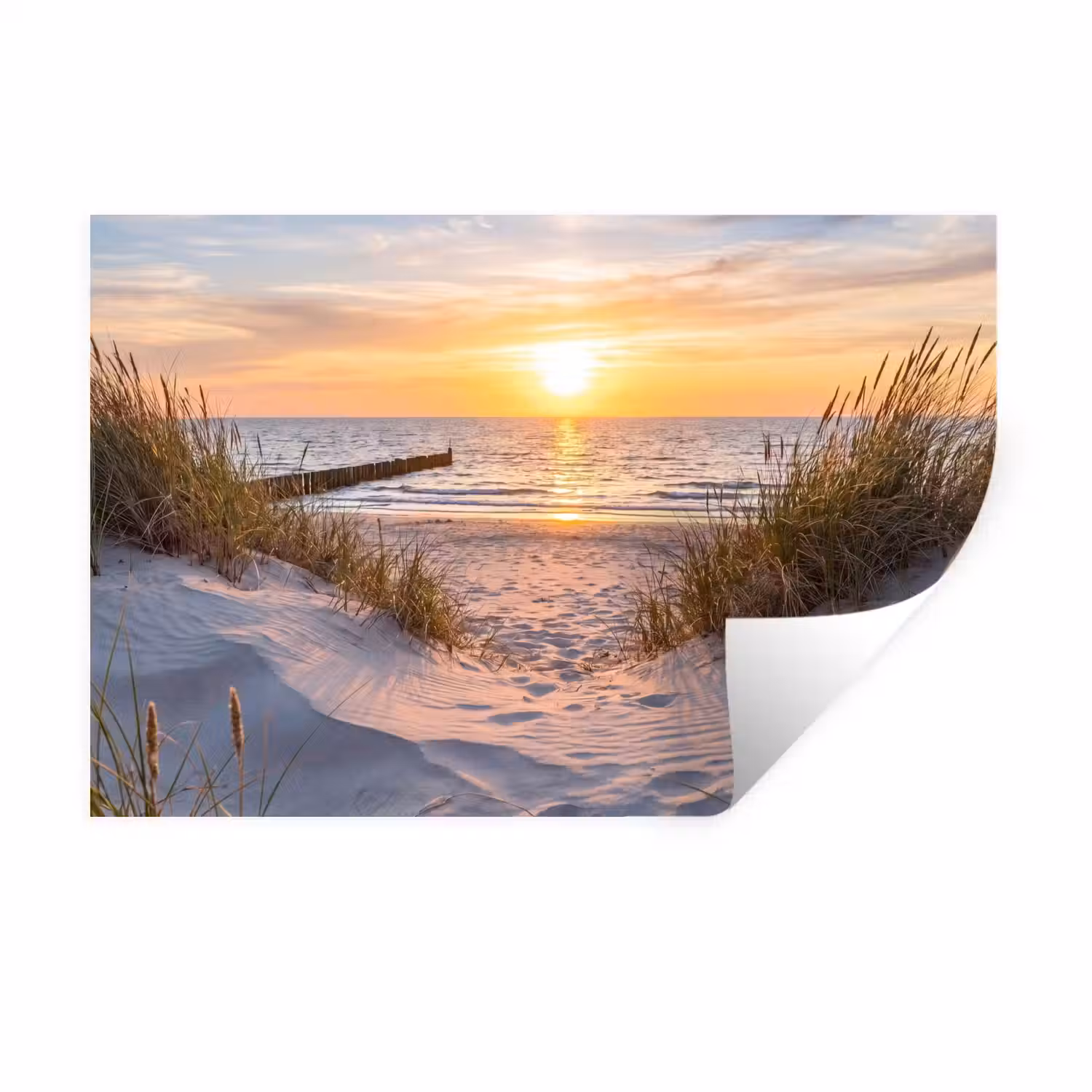 Strand - Zonsondergang - Natuur - Landschap Muursticker klein -3d