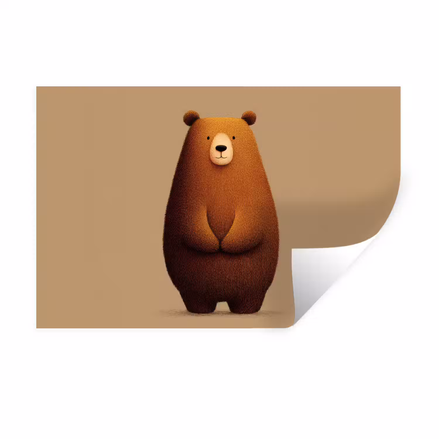 Beer - Minimalistisch - Bruin Muursticker klein -3d