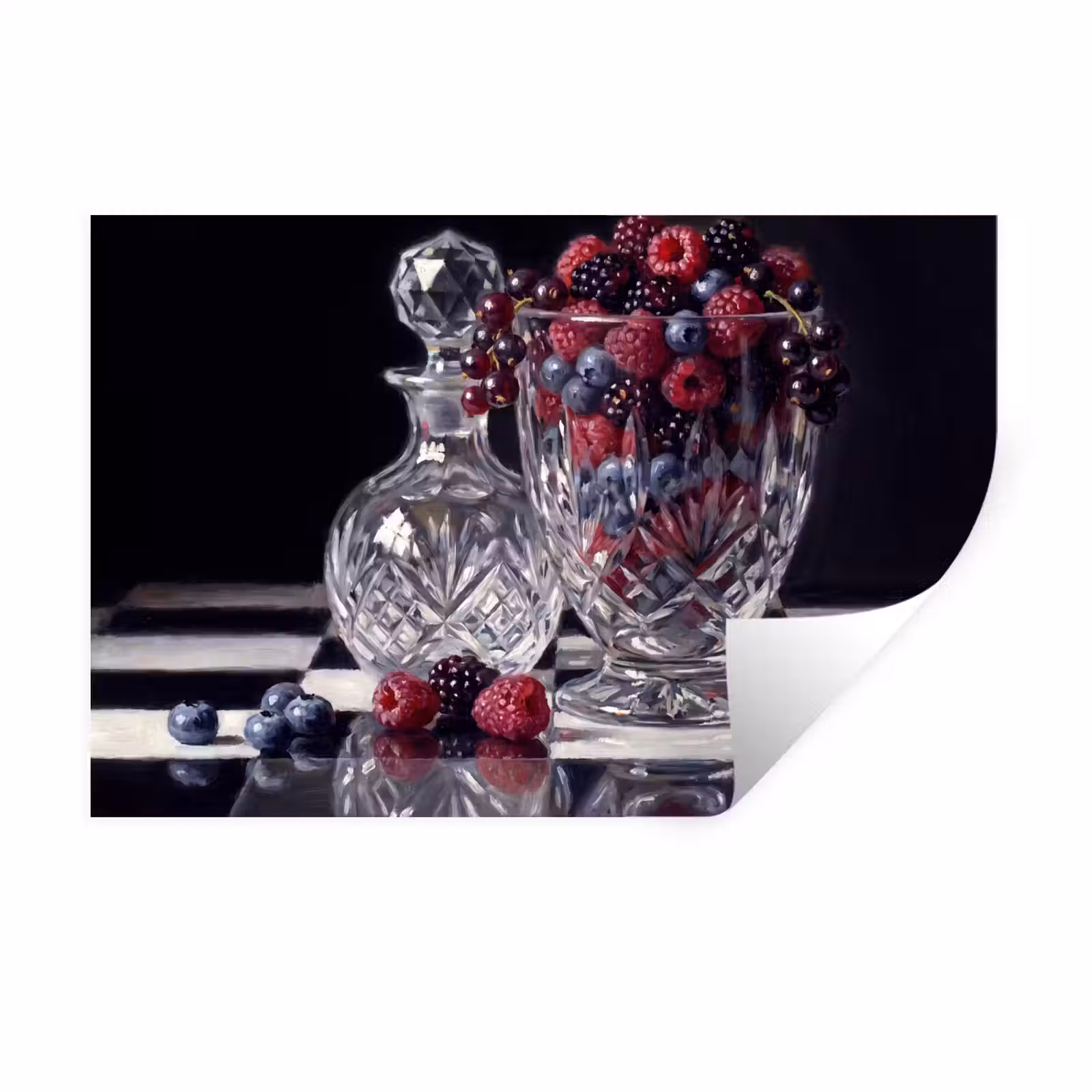 Wall Sticker - Berries - Crystal - Still Life - Bessen - Kristal - Stilleven Muursticker klein