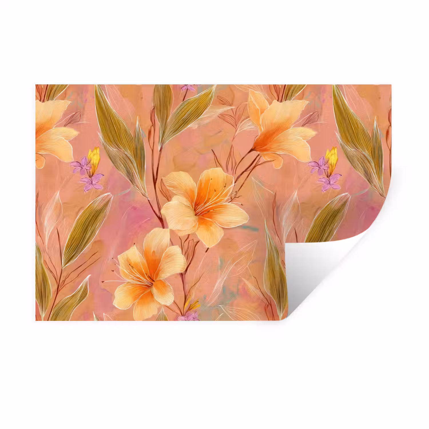 Botanisch - Bloemen - Kleurrijk Muursticker klein 286 -3d