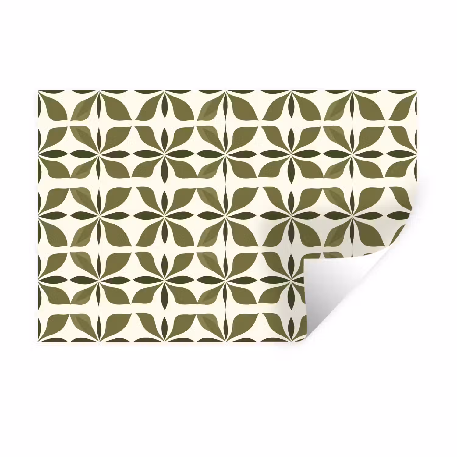 Botanisch - Retro - Groen Muursticker klein 286 -3d