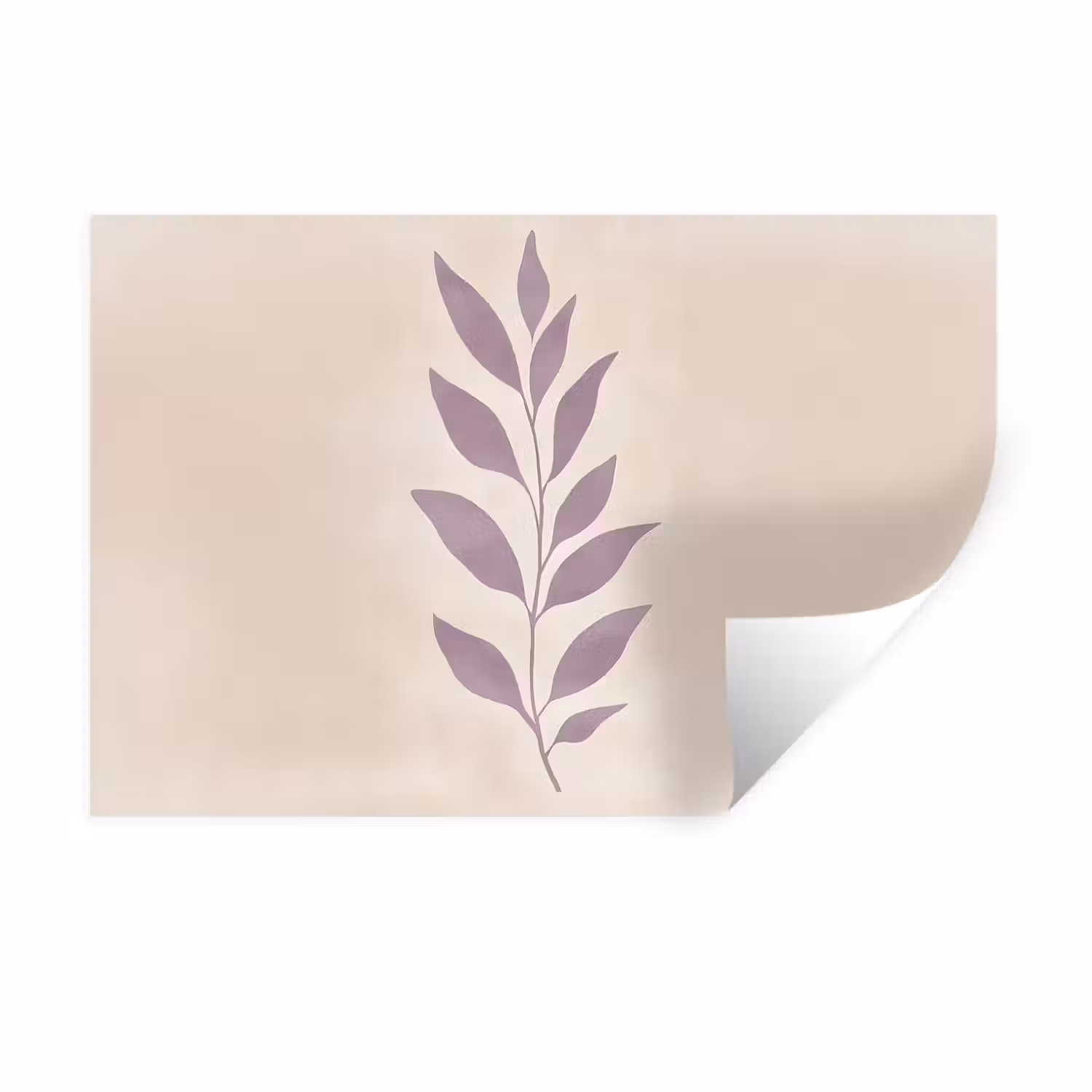 Tak - Bladeren - Minimalistisch - Beige Muursticker klein -3d