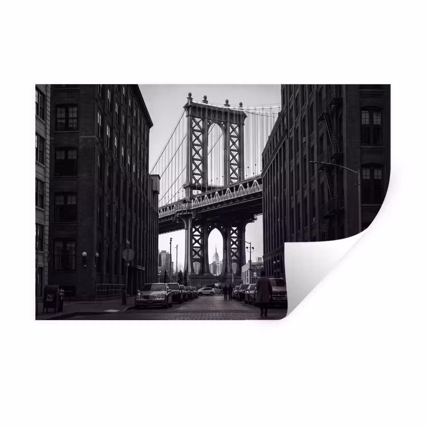 Brug - Stad - Architectuur - Modern - Zwart-wit Muursticker klein -3d