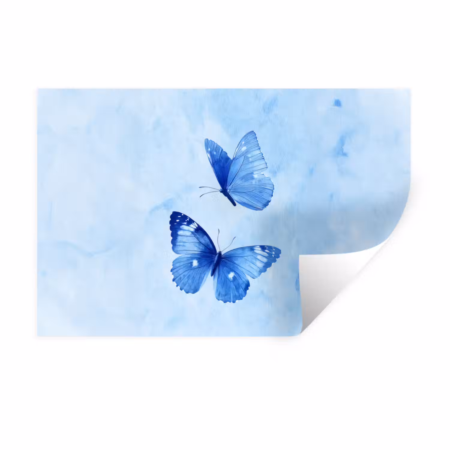 Vlinders - Sierlijk - Blauw Muursticker klein -3d