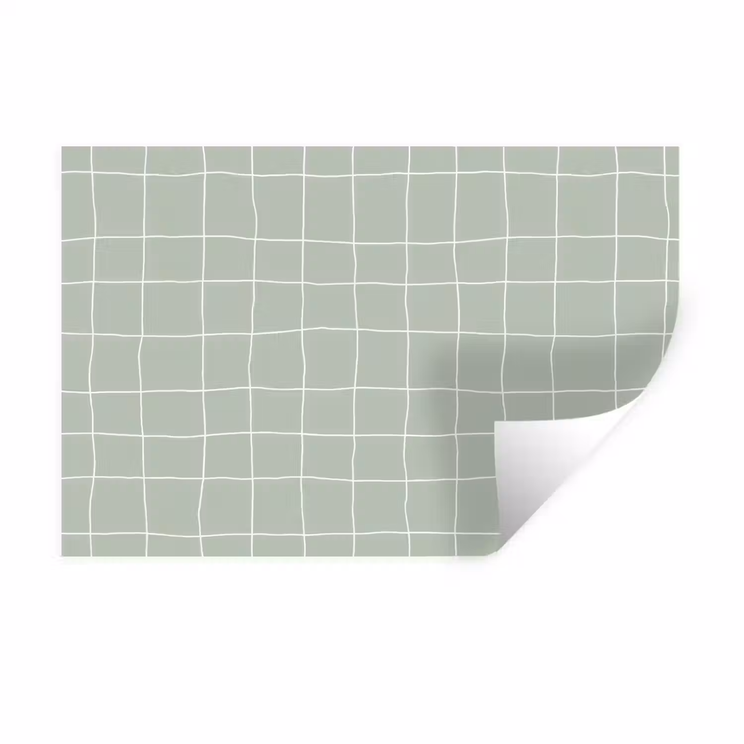 Ruitpatroon - Golvend - Groen Muursticker klein 286 -3d