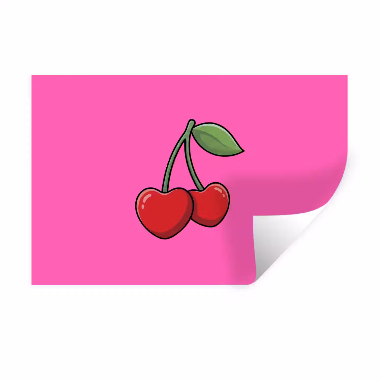 Kers - Roze - Fruit Muursticker klein -3d