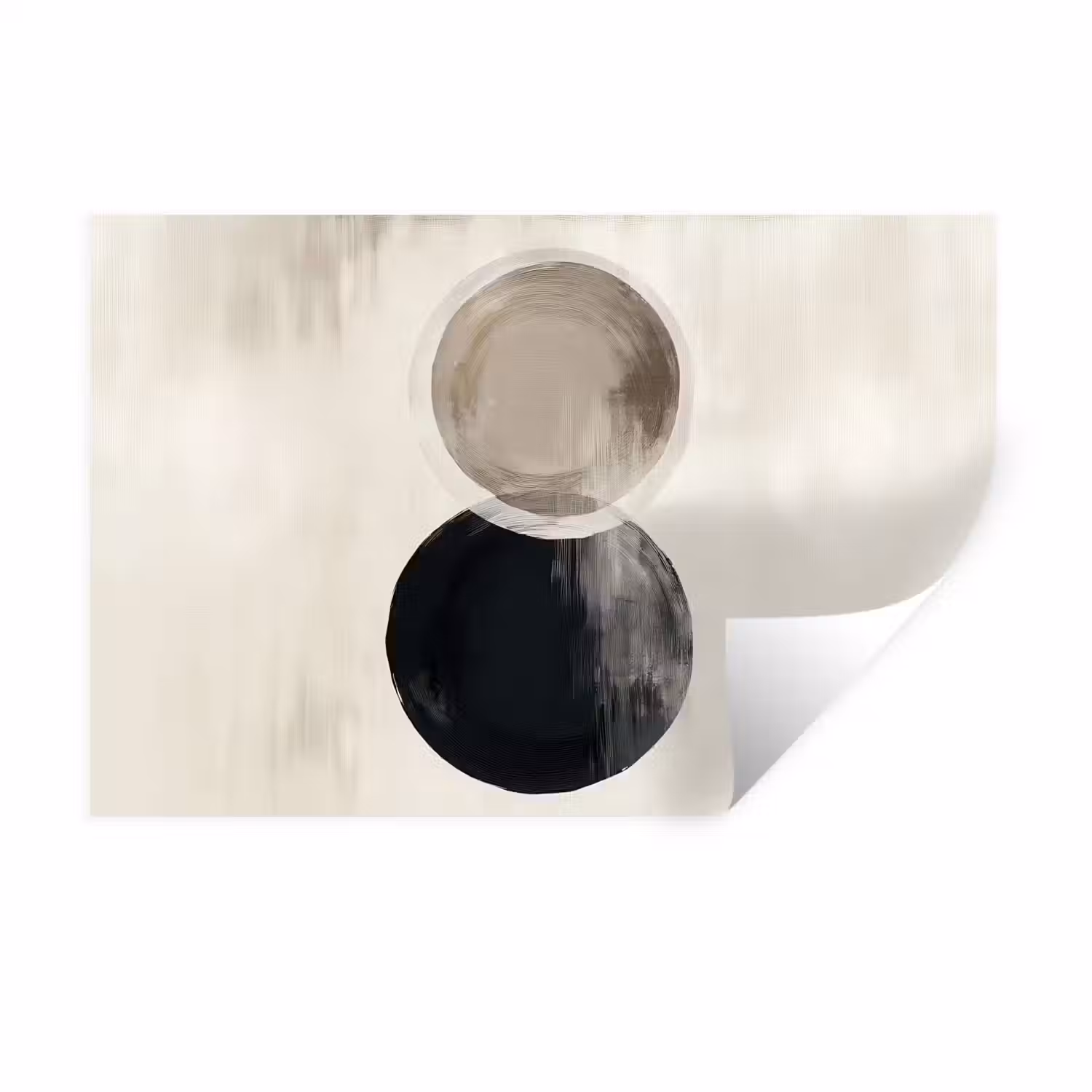 Cirkels - Vorm - Beige - Abstract Muursticker klein -3d