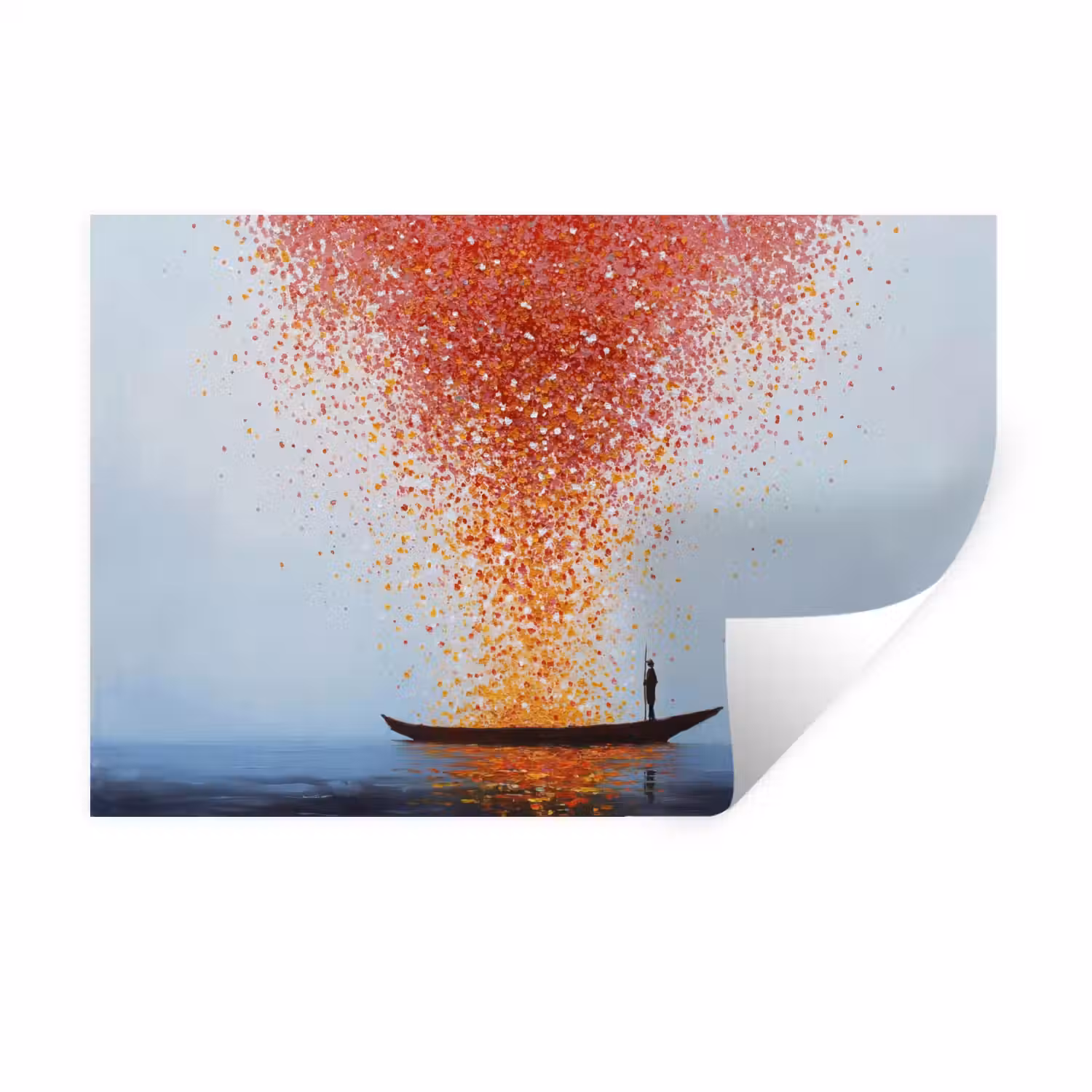Wolk - Confetti - Boot - Wateroppervlakte Muursticker klein -3d