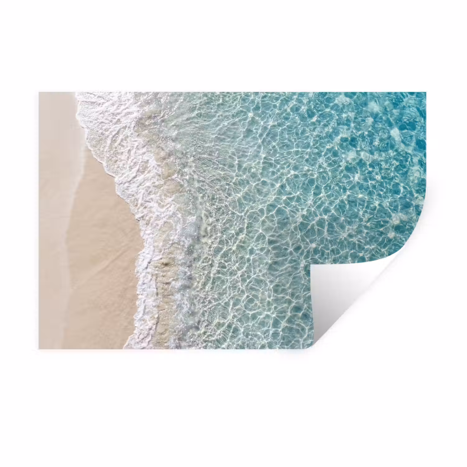Kust - Zand - Blauw Muursticker klein -3d